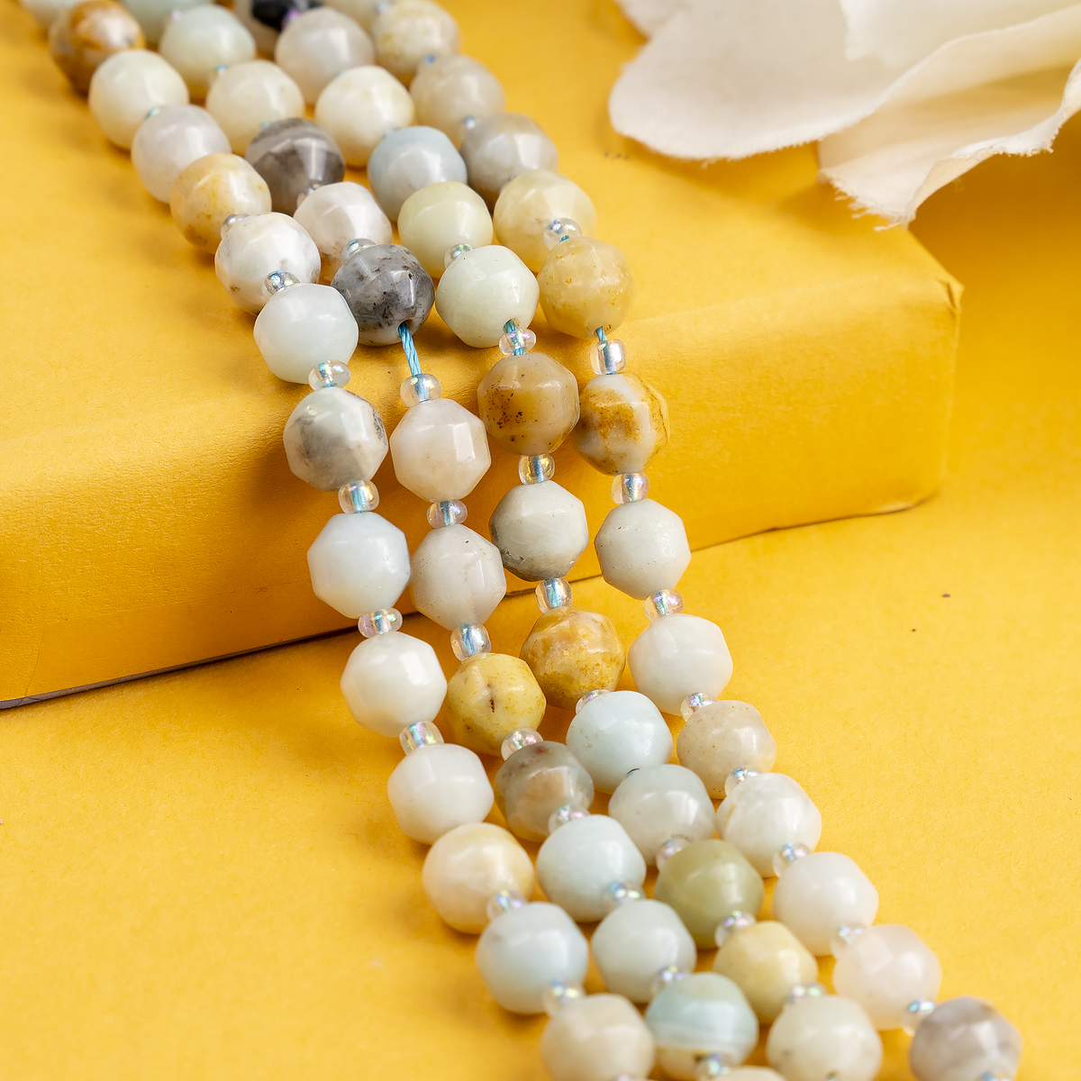Multi Amazonite Faceted Prism Cut Beads For Jewelry Making DestGlow