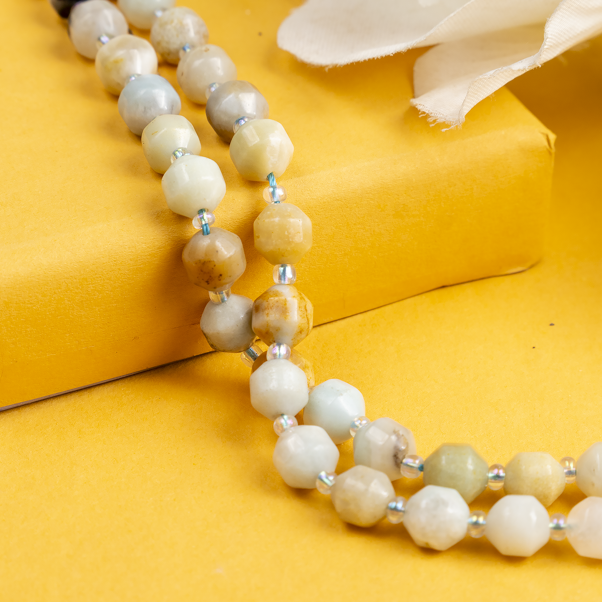 Multi Amazonite Faceted Prism Cut Beads For Jewelry Making DestGlow