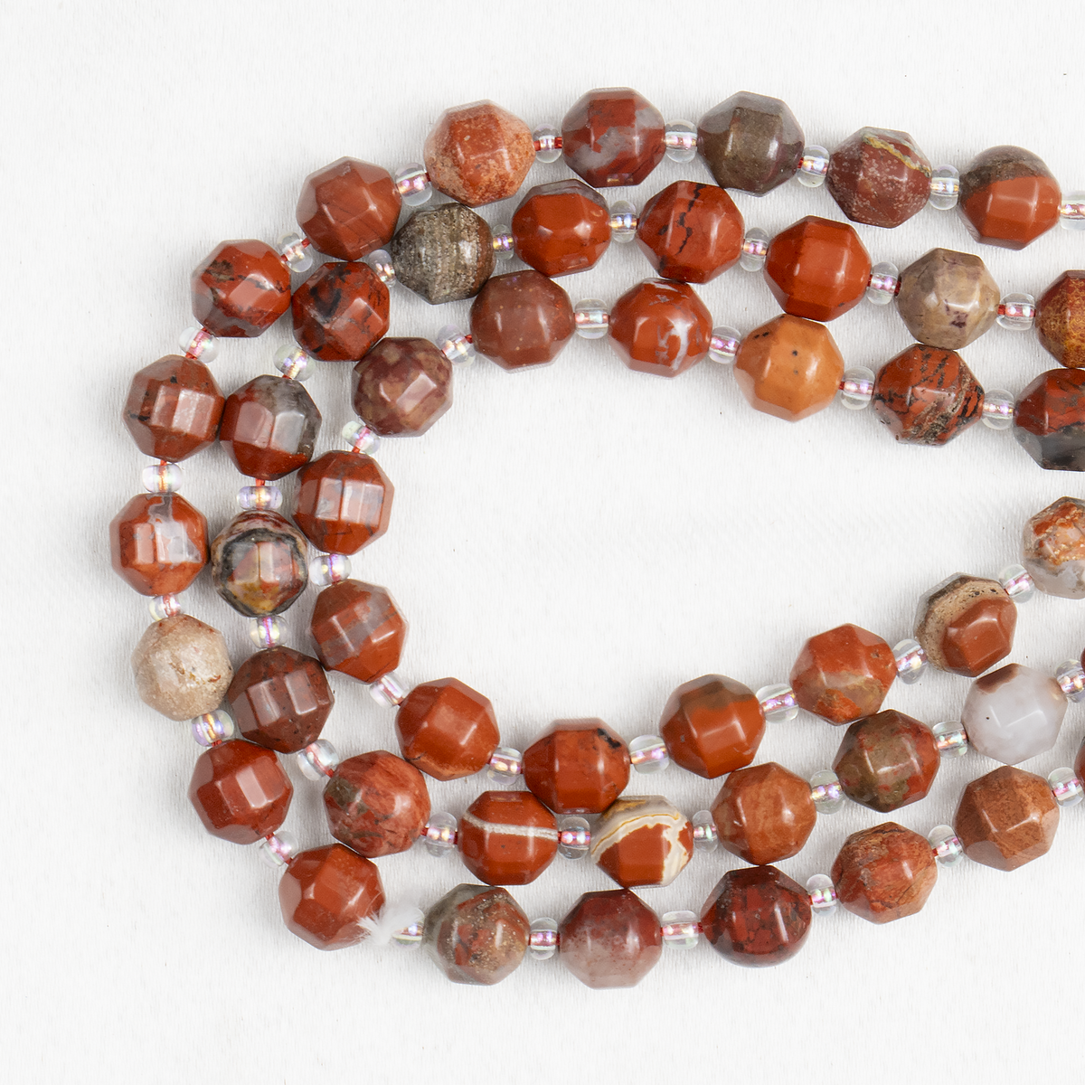 Red Jasper Faceted Prism Cut Beads For Jewelry Making