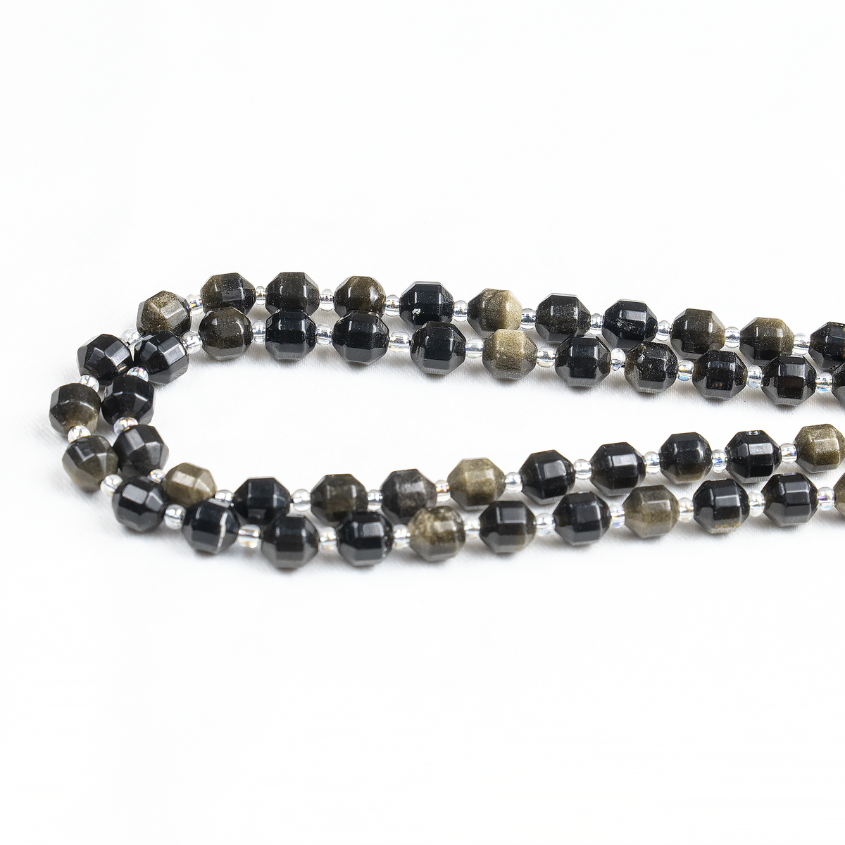 Golden Obsidian Faceted Prism Cut Beads For Jewelry Making DestGlow