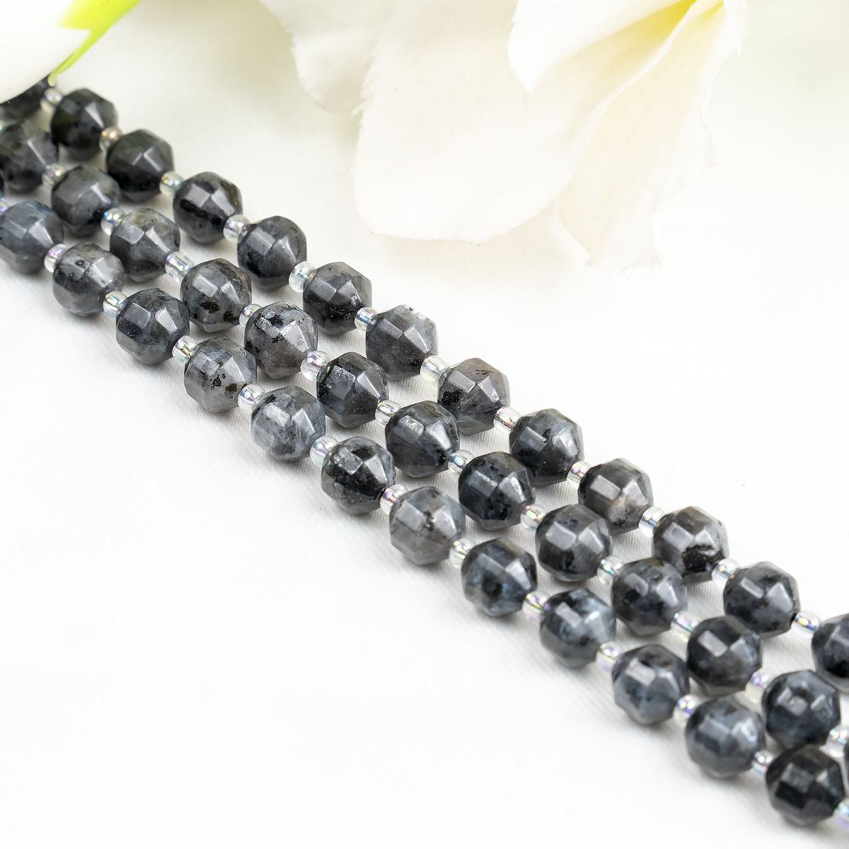 Larvikite Faceted Prism Cut Beads For Jewelry Making