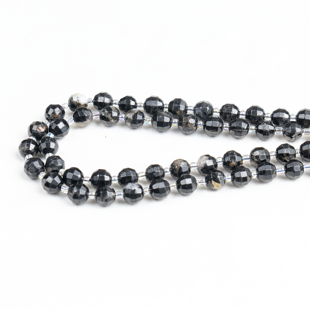 Black Tourmaline Faceted Prism Cut Beads for Jewelry Making DestGlow
