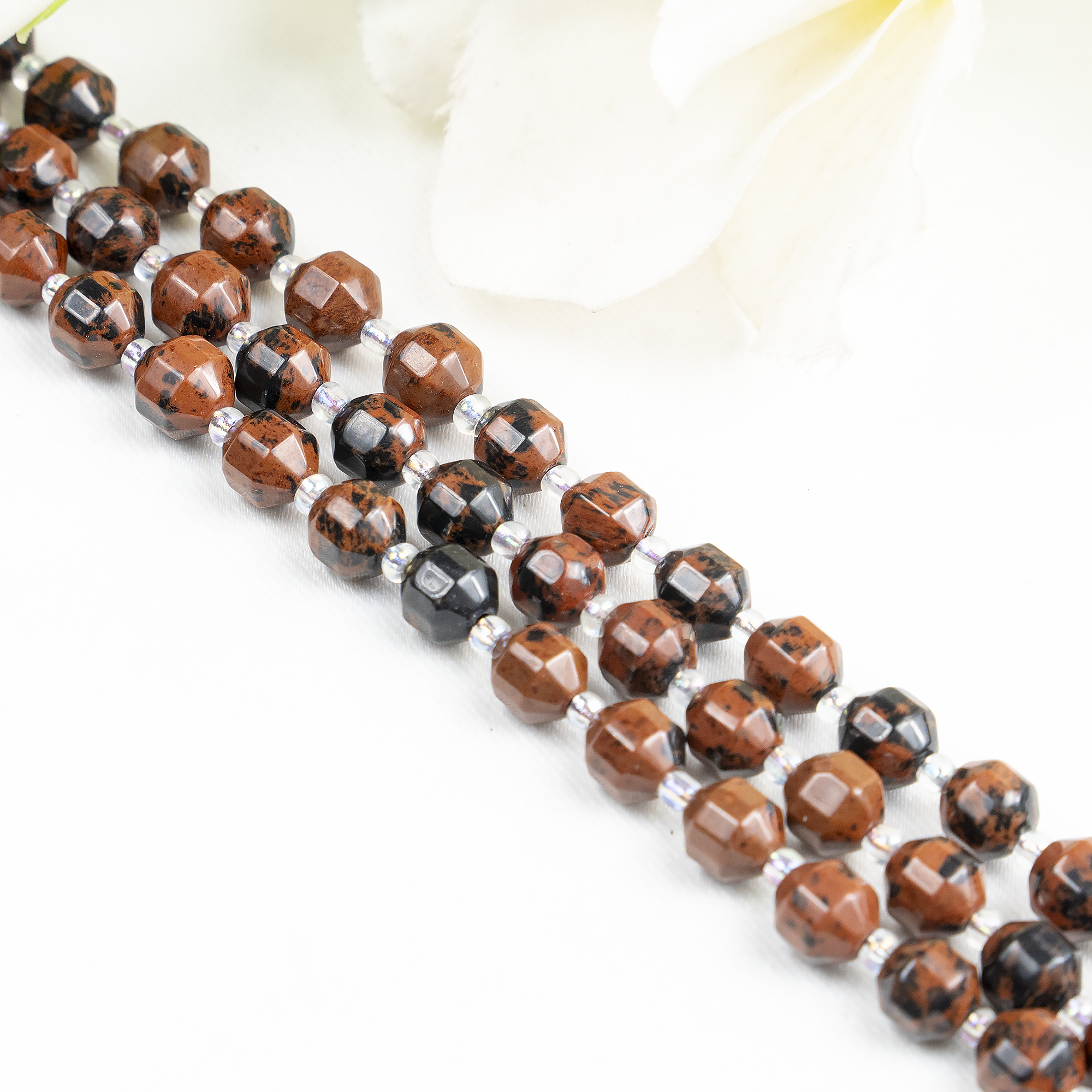 Mahogany Obsidian Faceted Prism Cut Beads For Jewelry Making