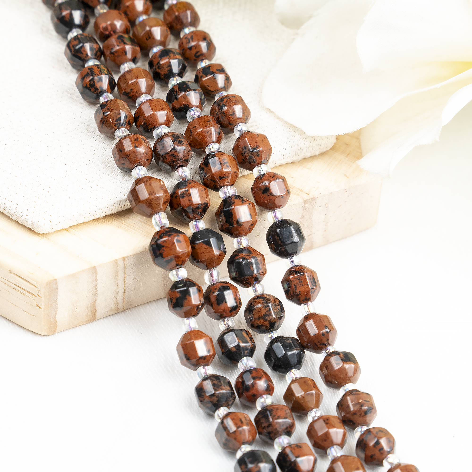 Mahogany Obsidian Faceted Prism Cut Beads For Jewelry Making DestGlow