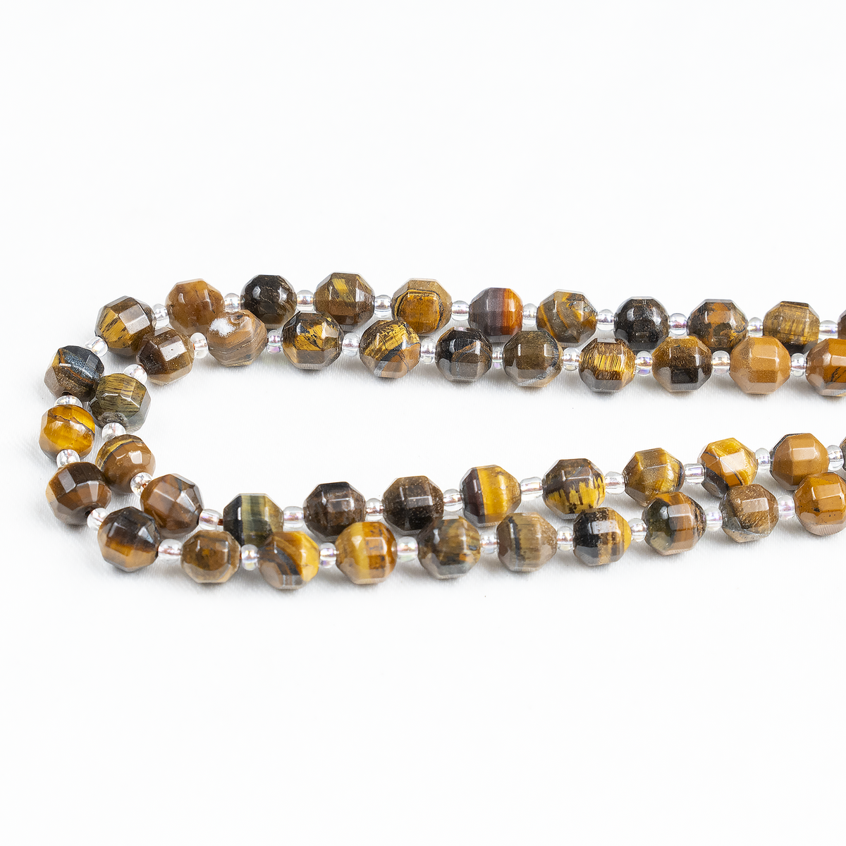 Tiger eye Faceted Prism Cut Beads For Jewelry Making