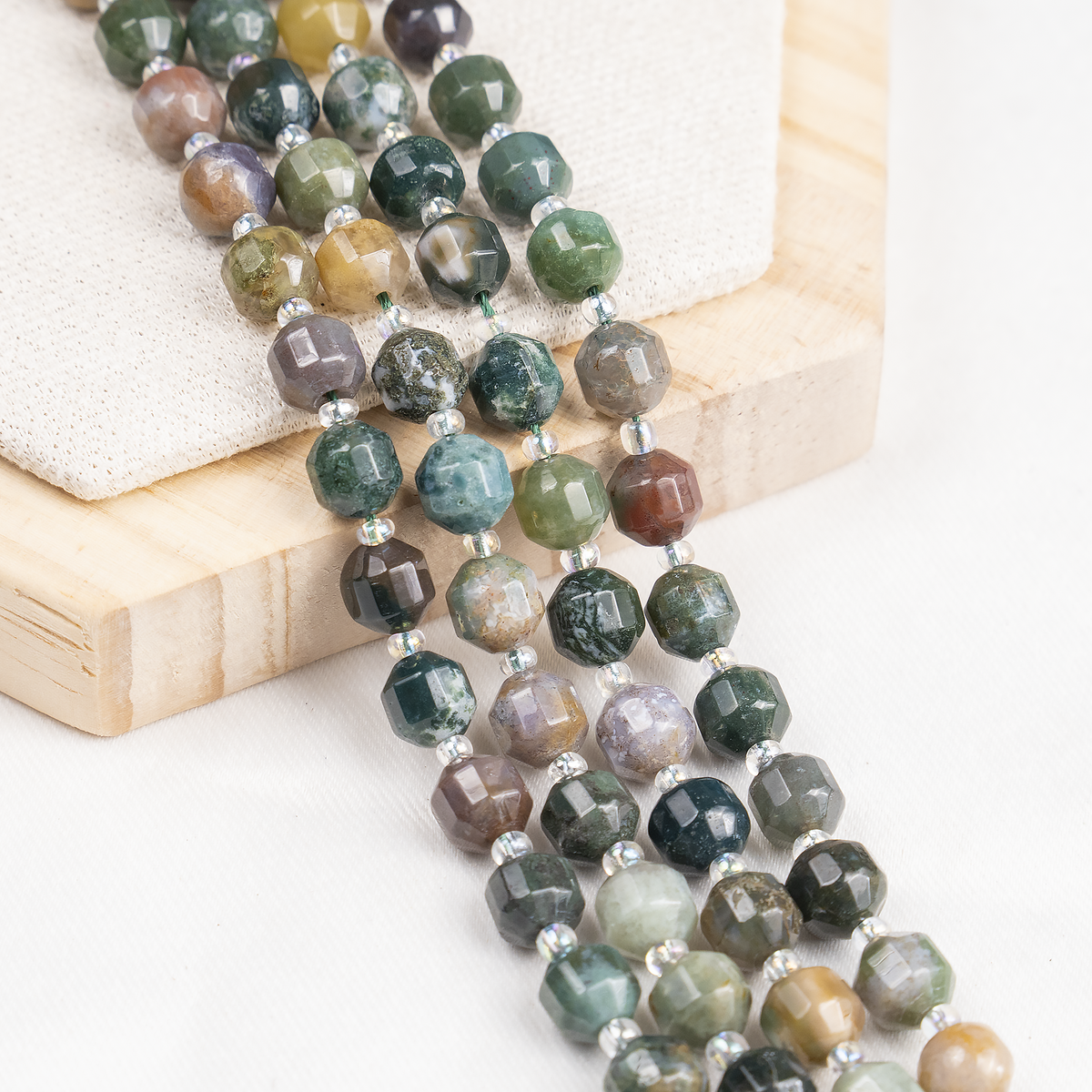 Fancy Jasper Faceted Prism Cut Beads For Jewelry Making