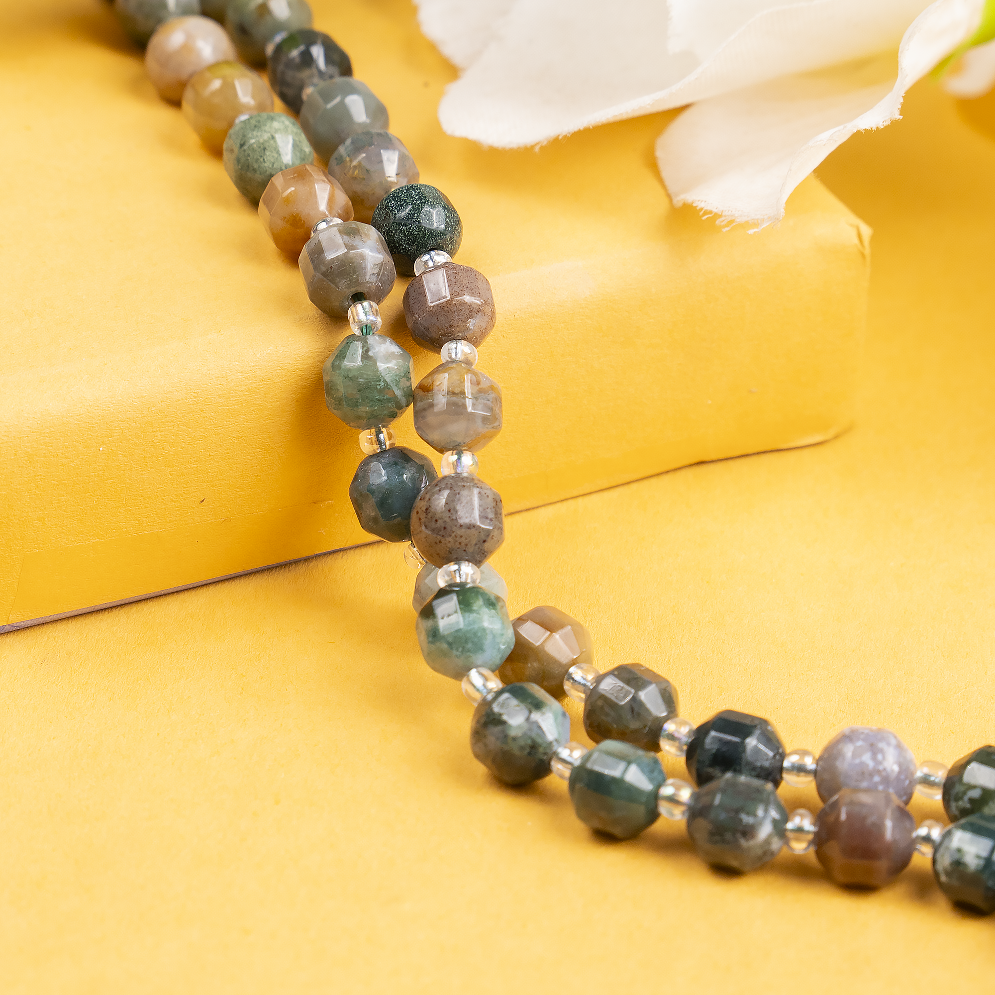 Fancy Jasper Faceted Prism Cut Beads For Jewelry Making