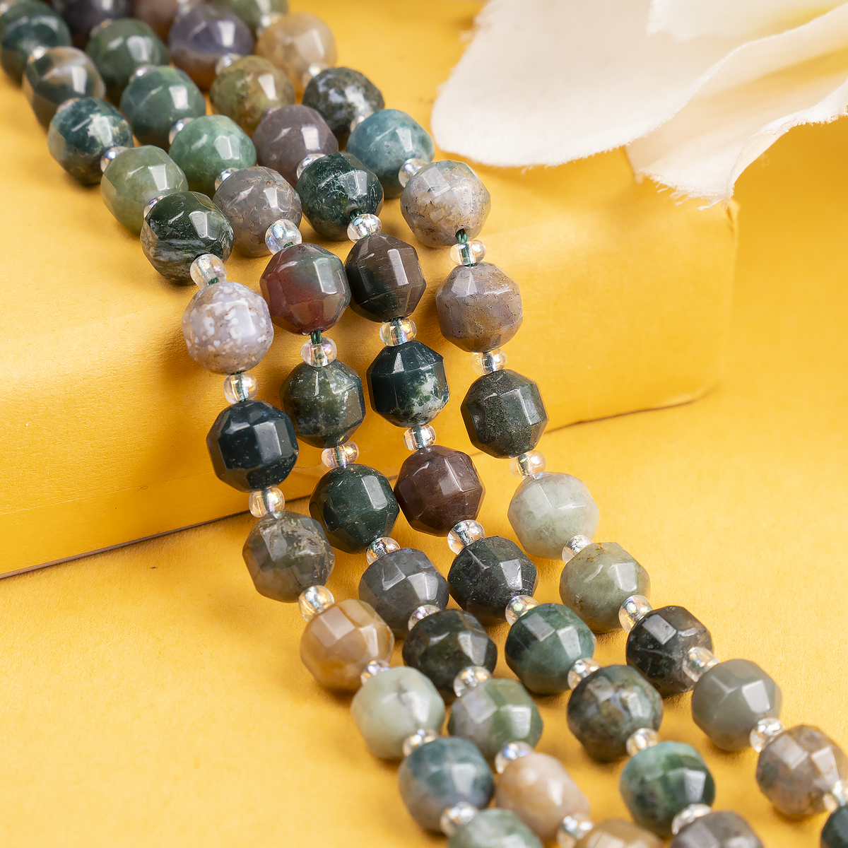 Fancy Jasper Faceted Prism Cut Beads For Jewelry Making