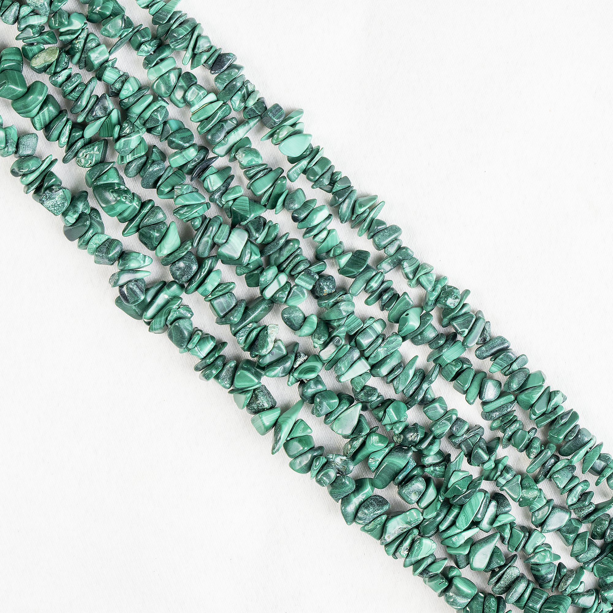Uncut Raw Malachite Crystal Chip Beads for Necklace (Leadership and Travel)
