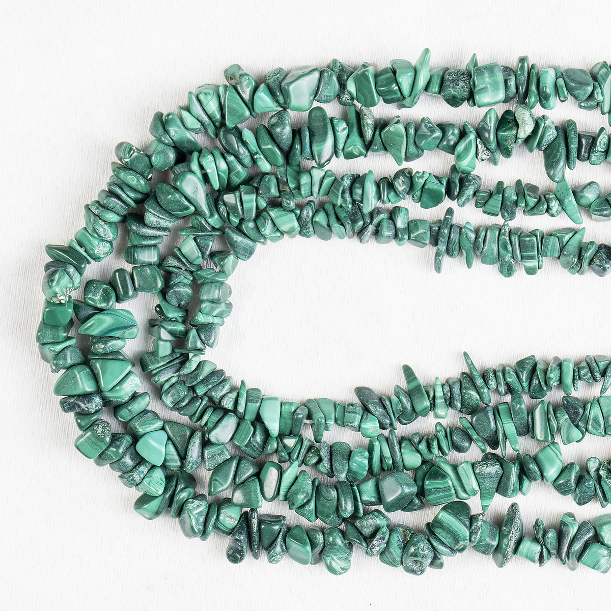 Uncut Raw Malachite Crystal Chip Beads for Necklace (Leadership and Travel)