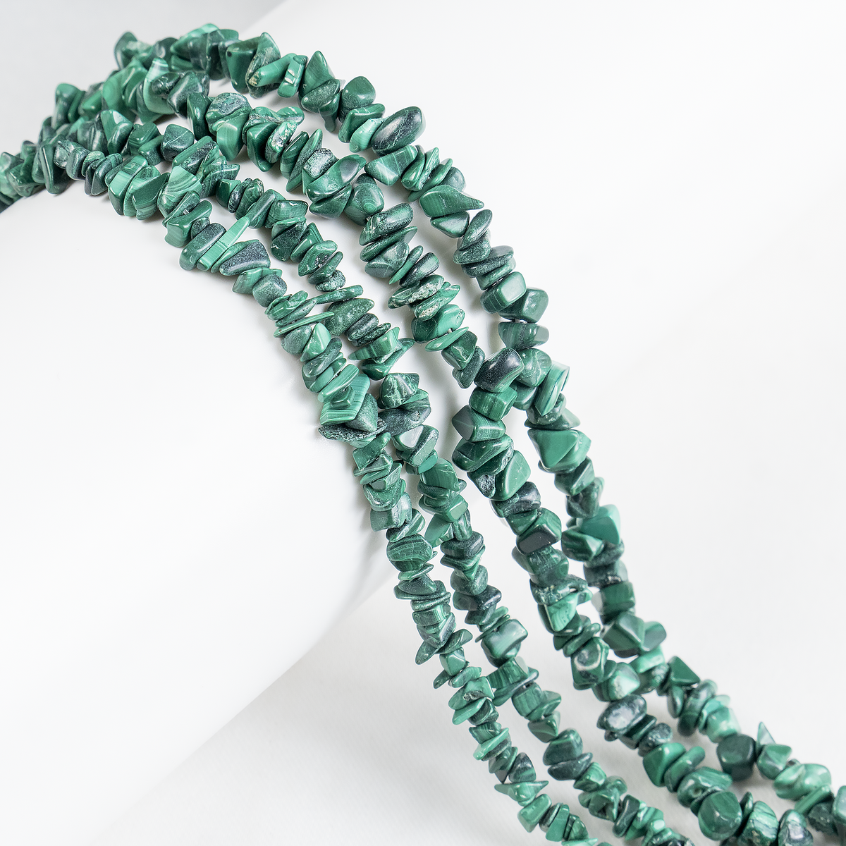 Uncut Raw Malachite Crystal Chip Beads for Necklace (Leadership and Travel)