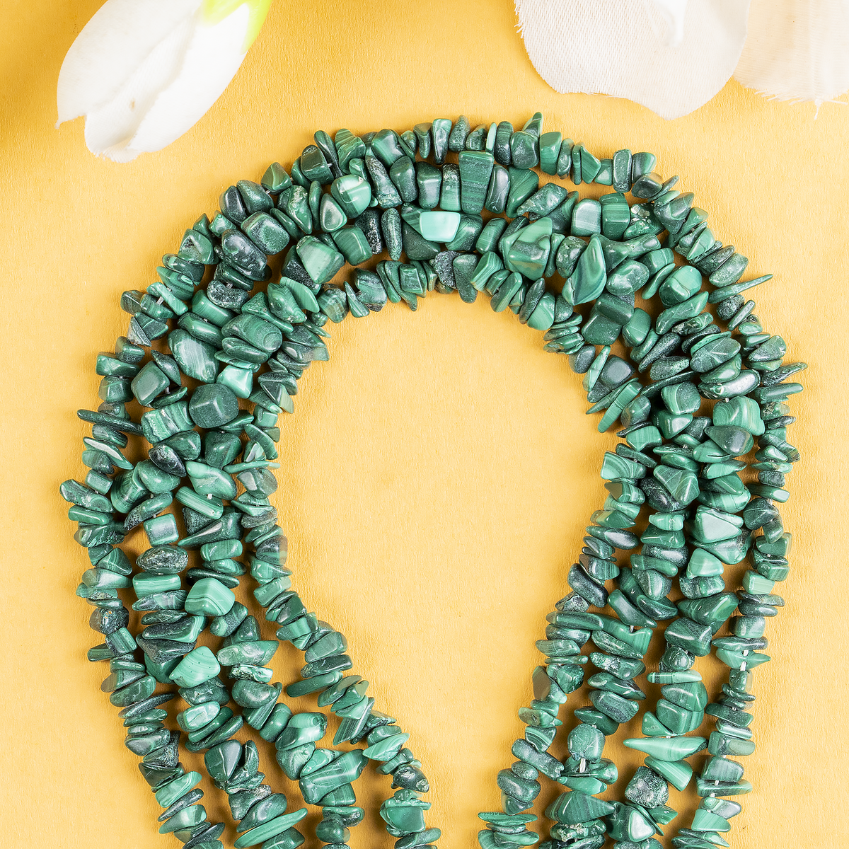 Uncut Raw Malachite Crystal Chip Beads for Necklace (Leadership and Travel)