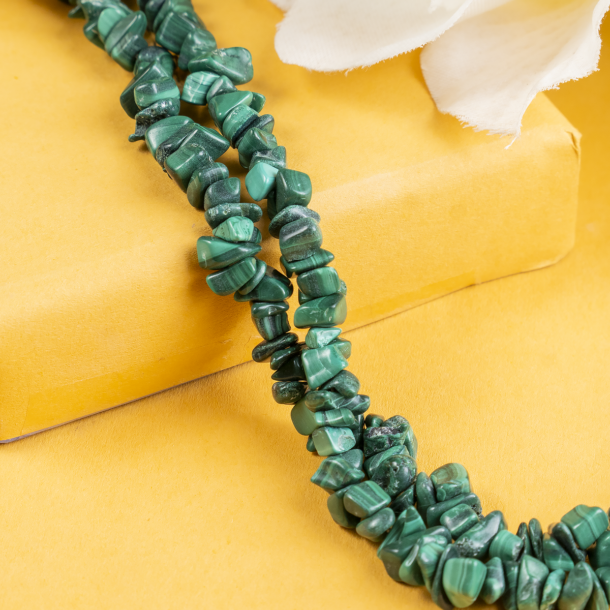 Uncut Raw Malachite Crystal Chip Beads for Necklace (Leadership and Travel)