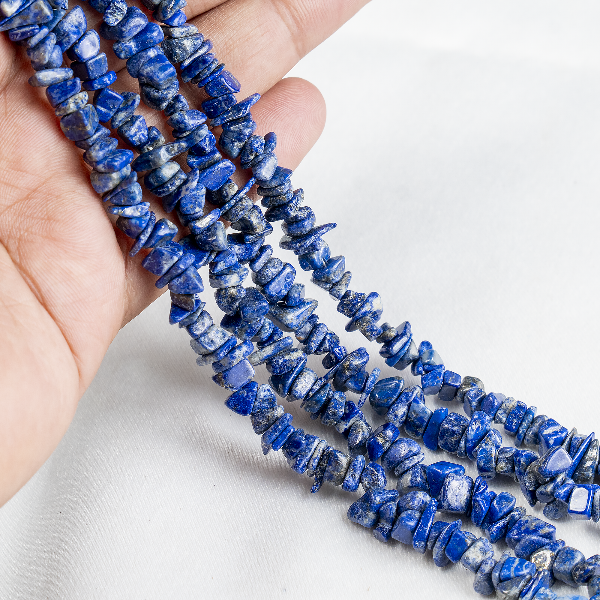 Uncut Raw Lapis Lazuli Crystal Chip Beads for Necklace (Expansion and Insight). DestGlow