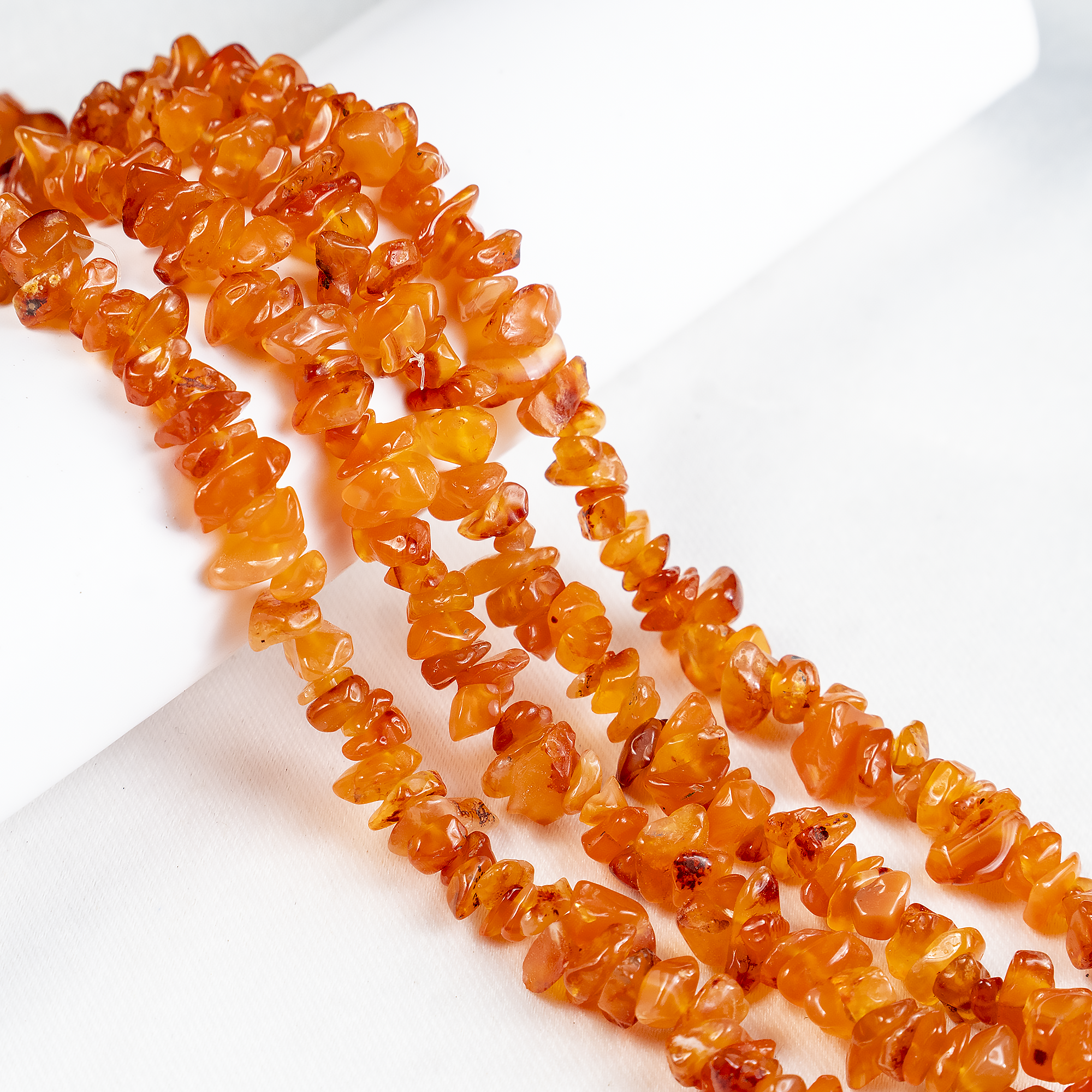 Uncut Raw Carnelian Crystal Chip Beads for Necklace (Manifestation and Passion)