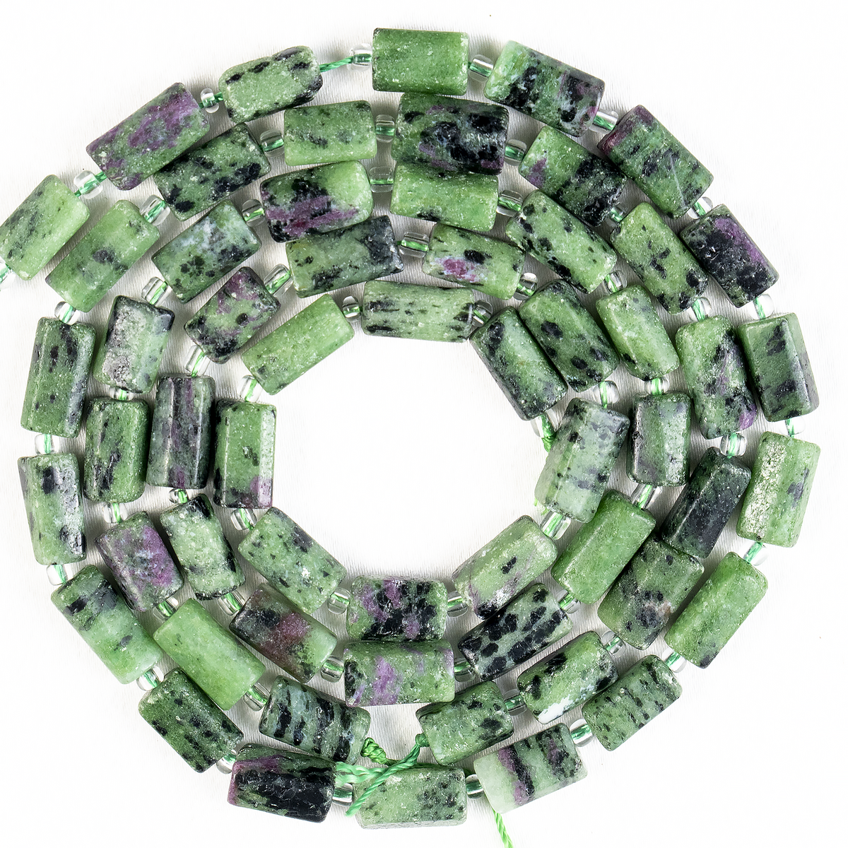 Ruby Zoisite Gemstone Pipe Bead, Crystal Healing Tube Beads. DestGlow