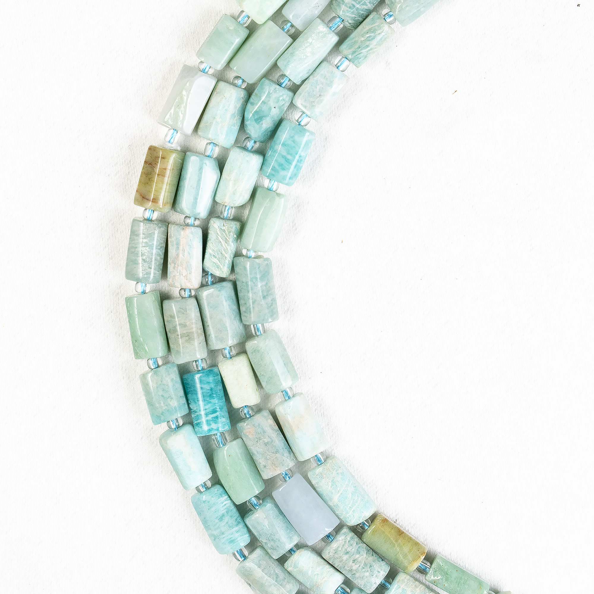 Amazonite Gemstone Pipe Bead, Crystal Healing Tube Beads.