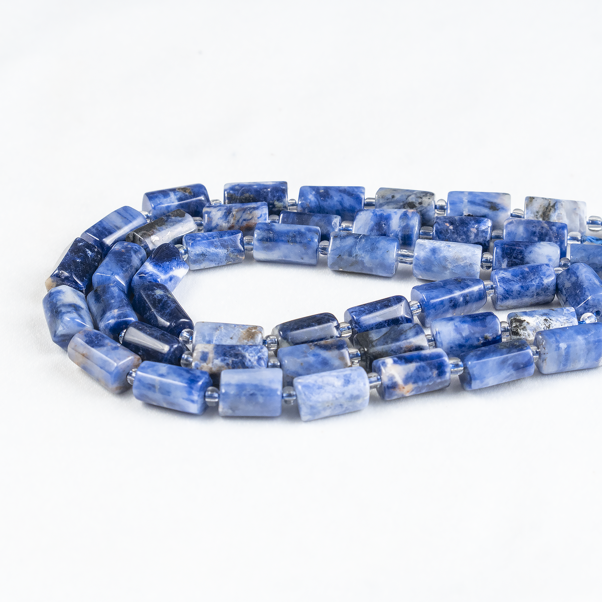 Sodalite Gemstone Pipe Bead, Crystal Healing Tube Beads. DestGlow