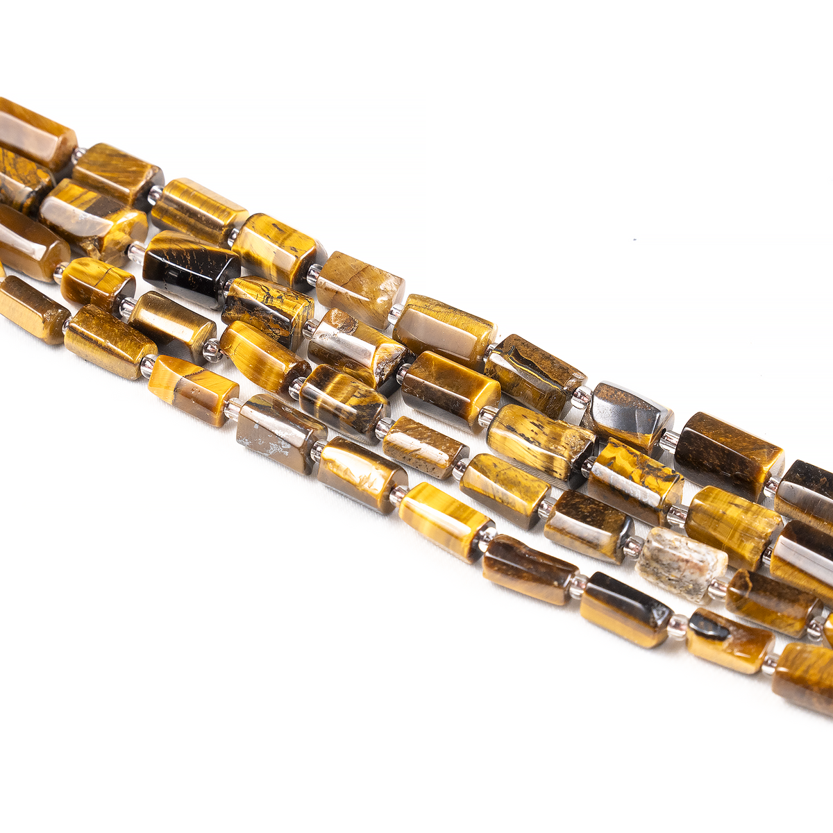 Tiger Eye Gemstone Pipe Bead, Crystal Healing Tube Beads. DestGlow