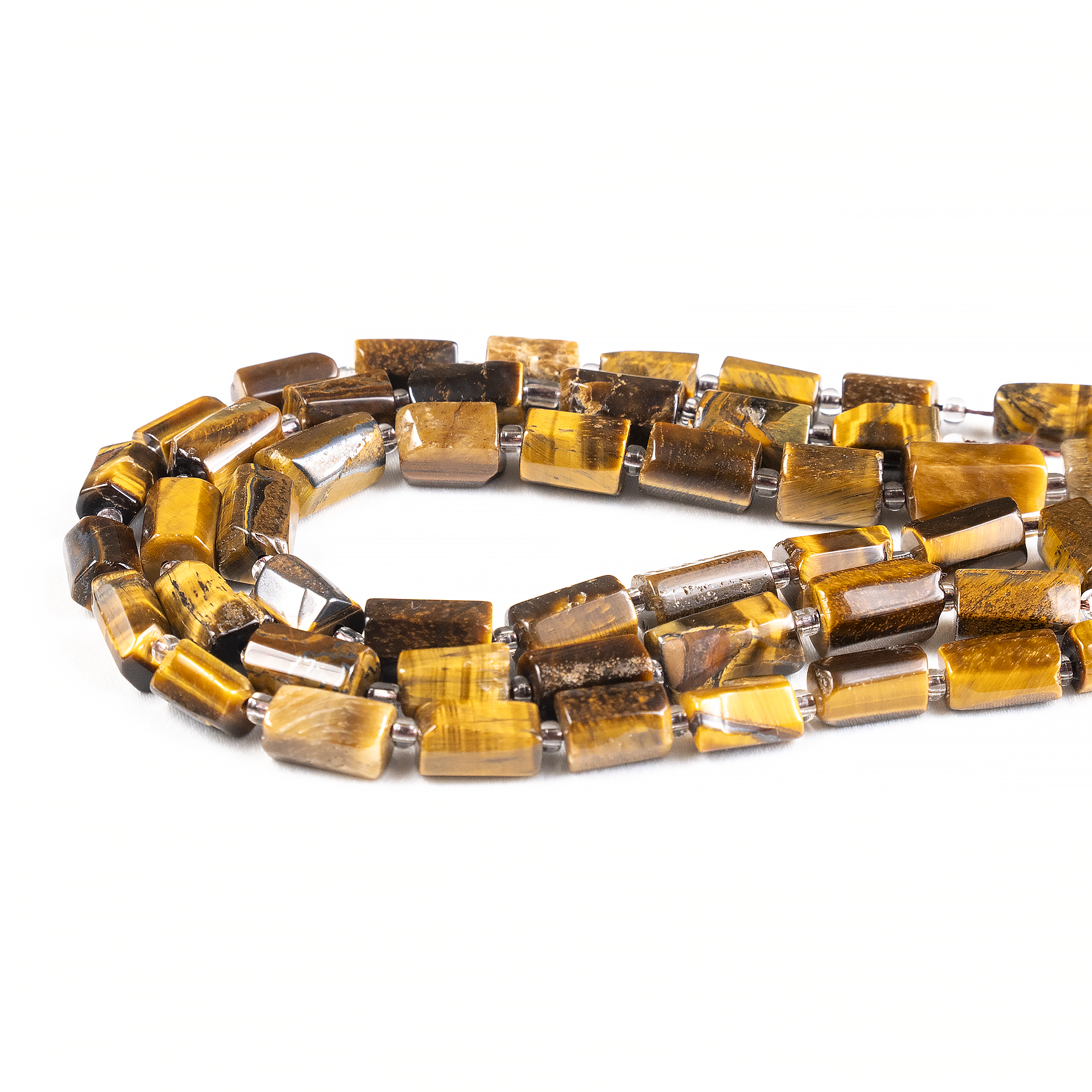 Tiger Eye Gemstone Pipe Bead, Crystal Healing Tube Beads. DestGlow