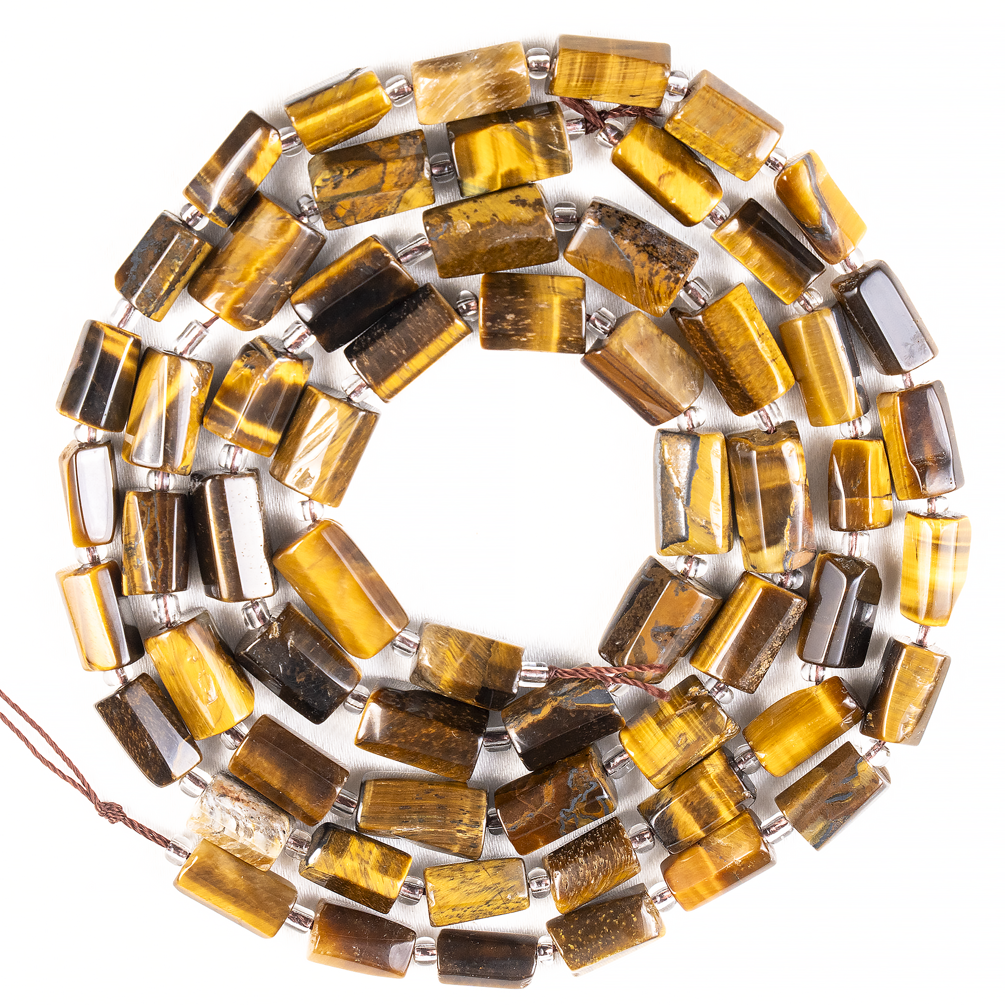 Tiger Eye Gemstone Pipe Bead, Crystal Healing Tube Beads. DestGlow
