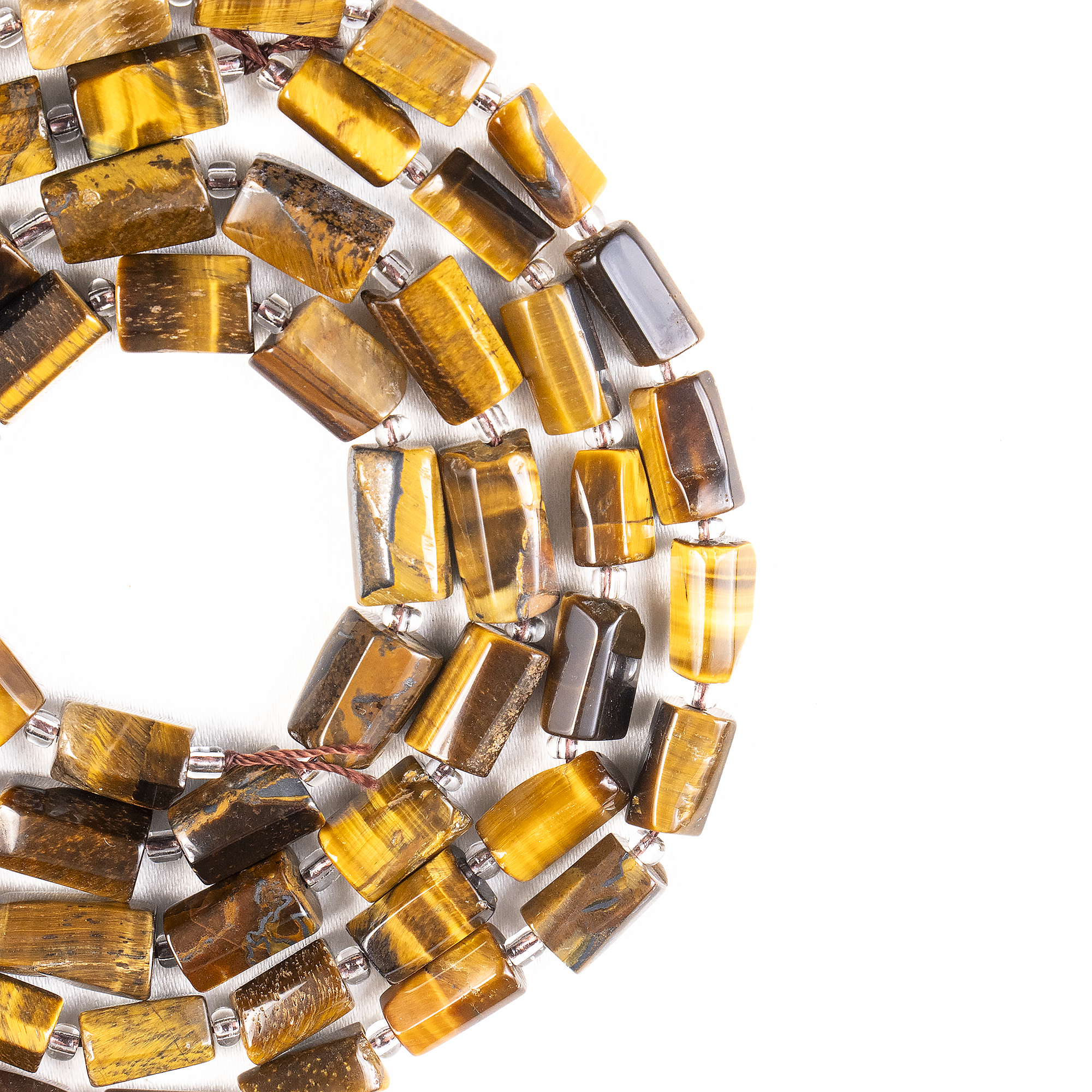 Tiger Eye Gemstone Pipe Bead, Crystal Healing Tube Beads. DestGlow