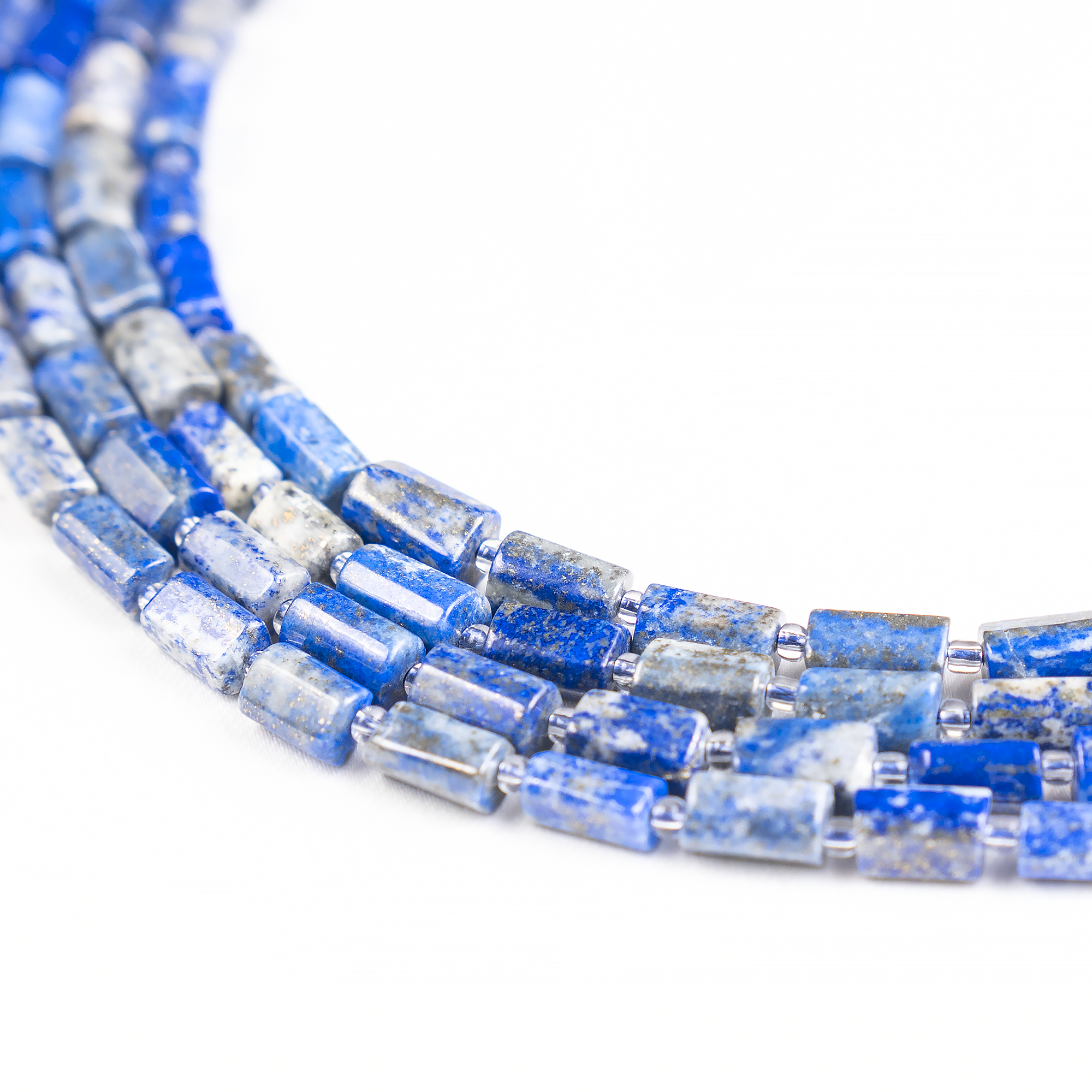 lapis Lazuli Gemstone Pipe Bead, Crystal Healing Tube Beads.