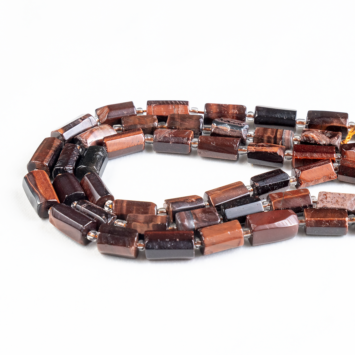 Red Tiger Eye Gemstone Pipe Bead, Crystal Healing Tube Beads.