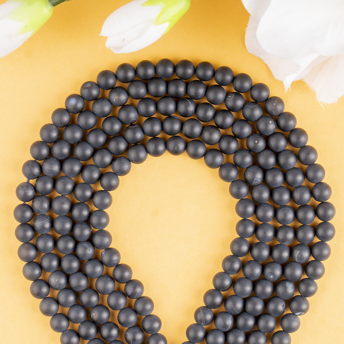 Matt Black Onyx Beads, Natural Round Crystal Beads 6mm to 10mm DestGlow