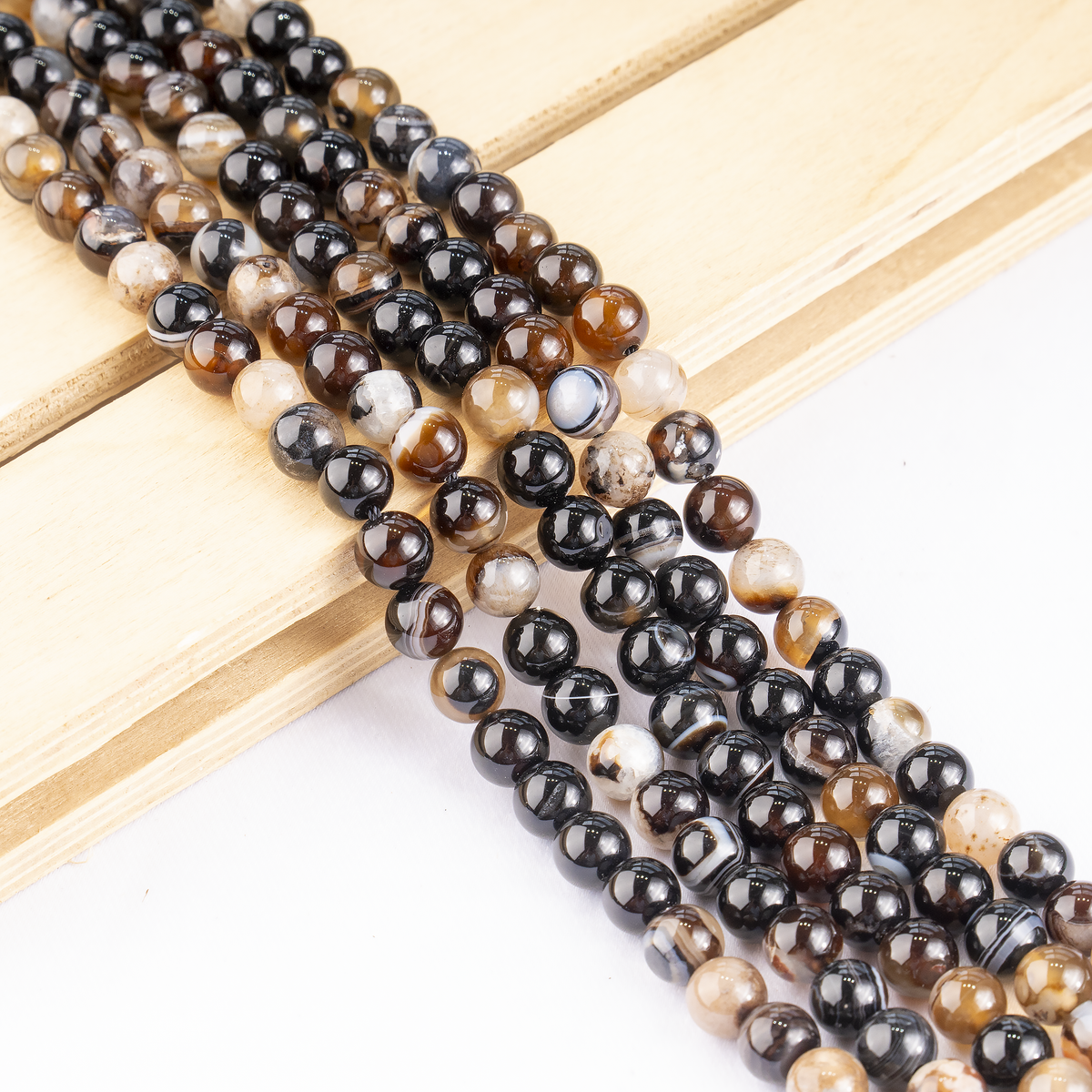 Black Sulemani Agate Beads, Natural Round Crystal Beads 6mm to 12mm