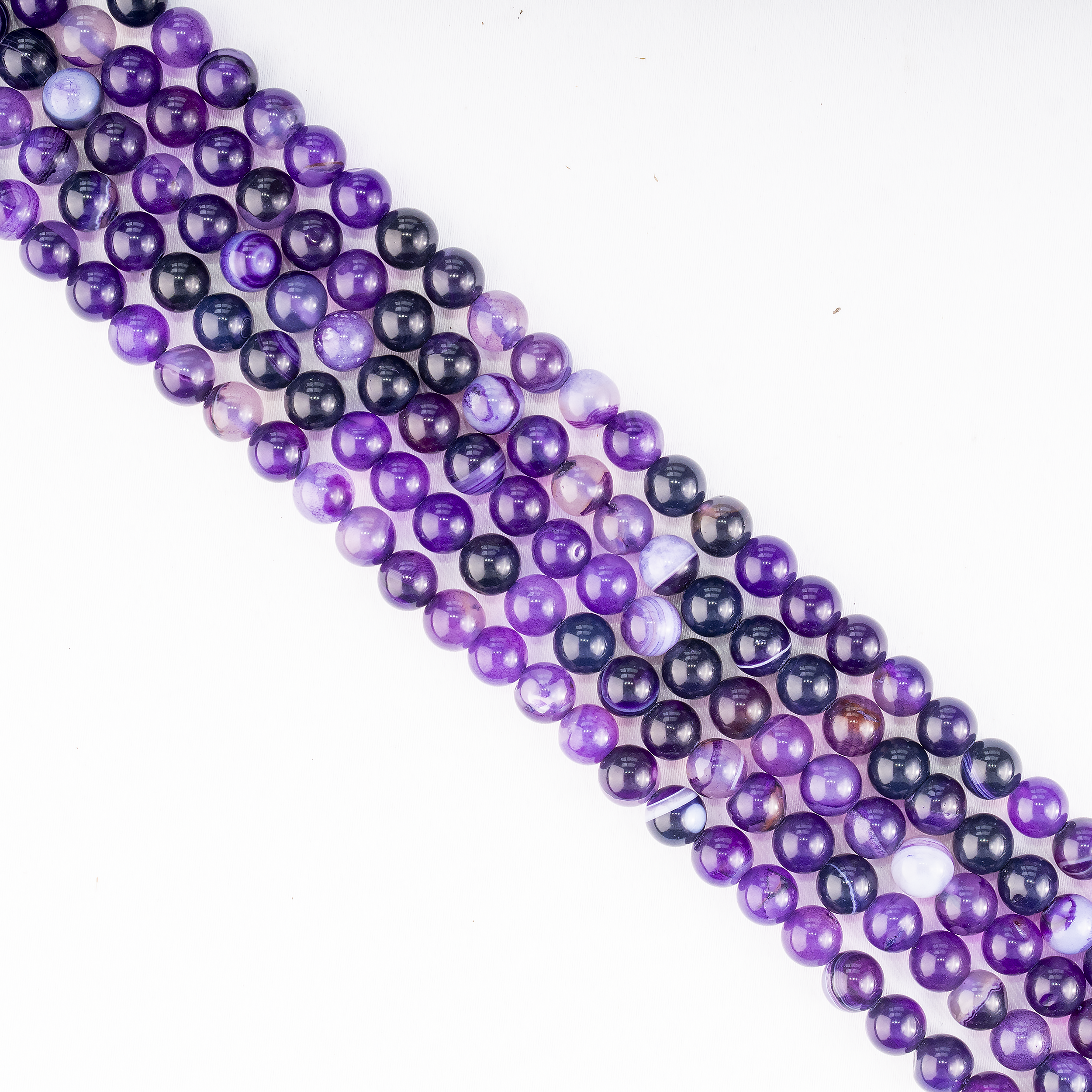 Purple Banded Agate Beads, Natural Crystal Round Beads 6mm to 10mm DestGlow