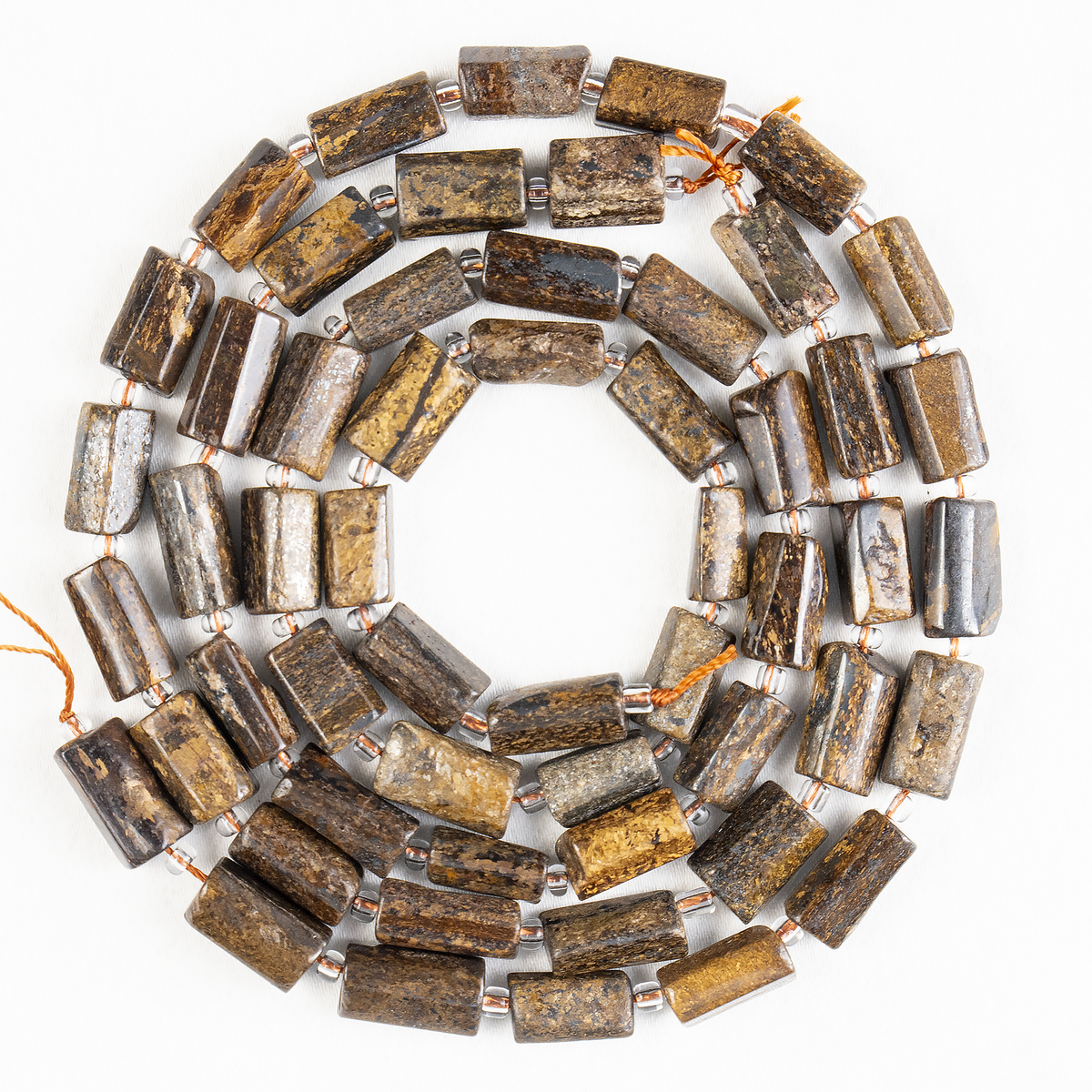 Bronzite Gemstone Pipe Bead, Crystal Healing Tube Beads.