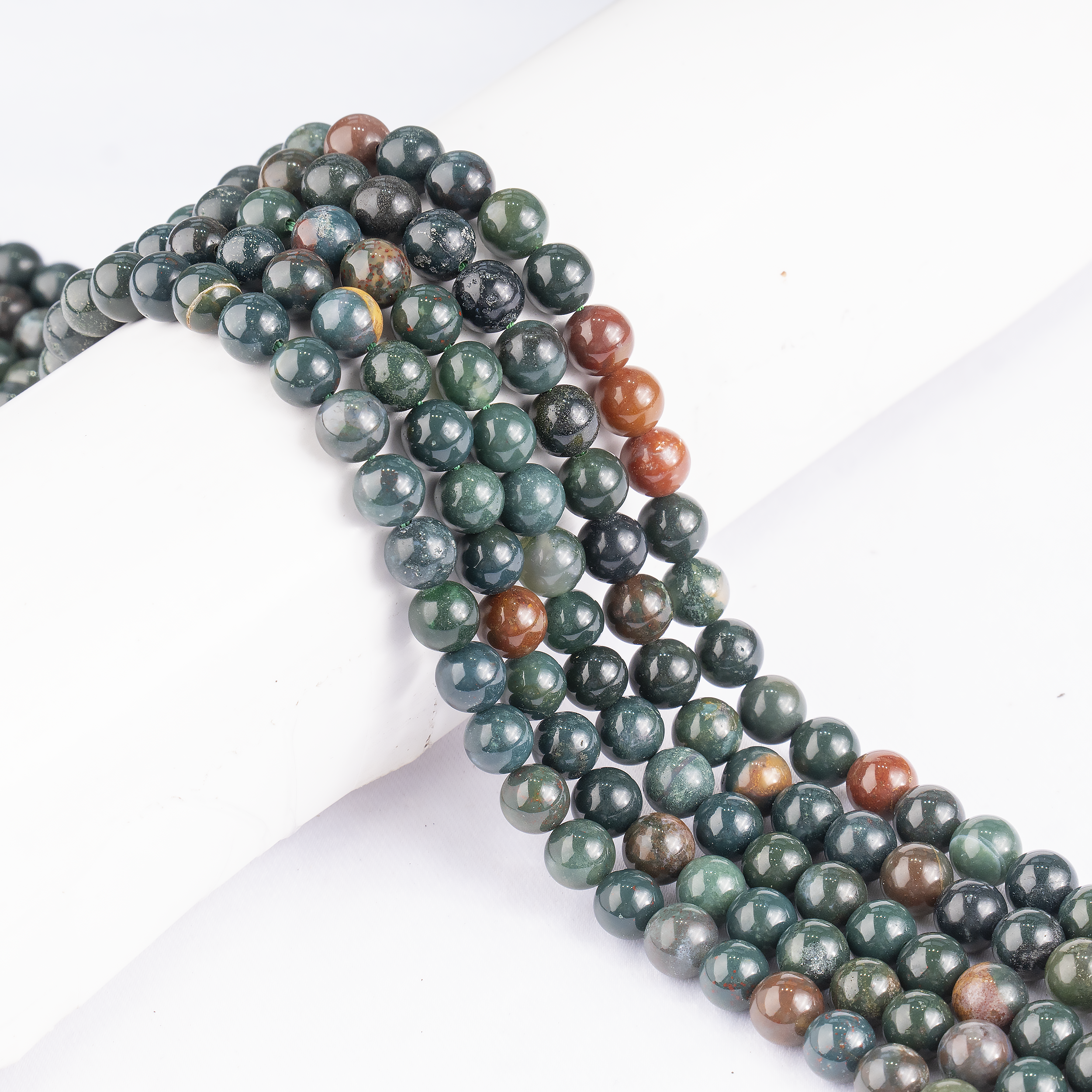 Bloodstone Beads, Natural Round Crystal Beads 4mm to 12mm