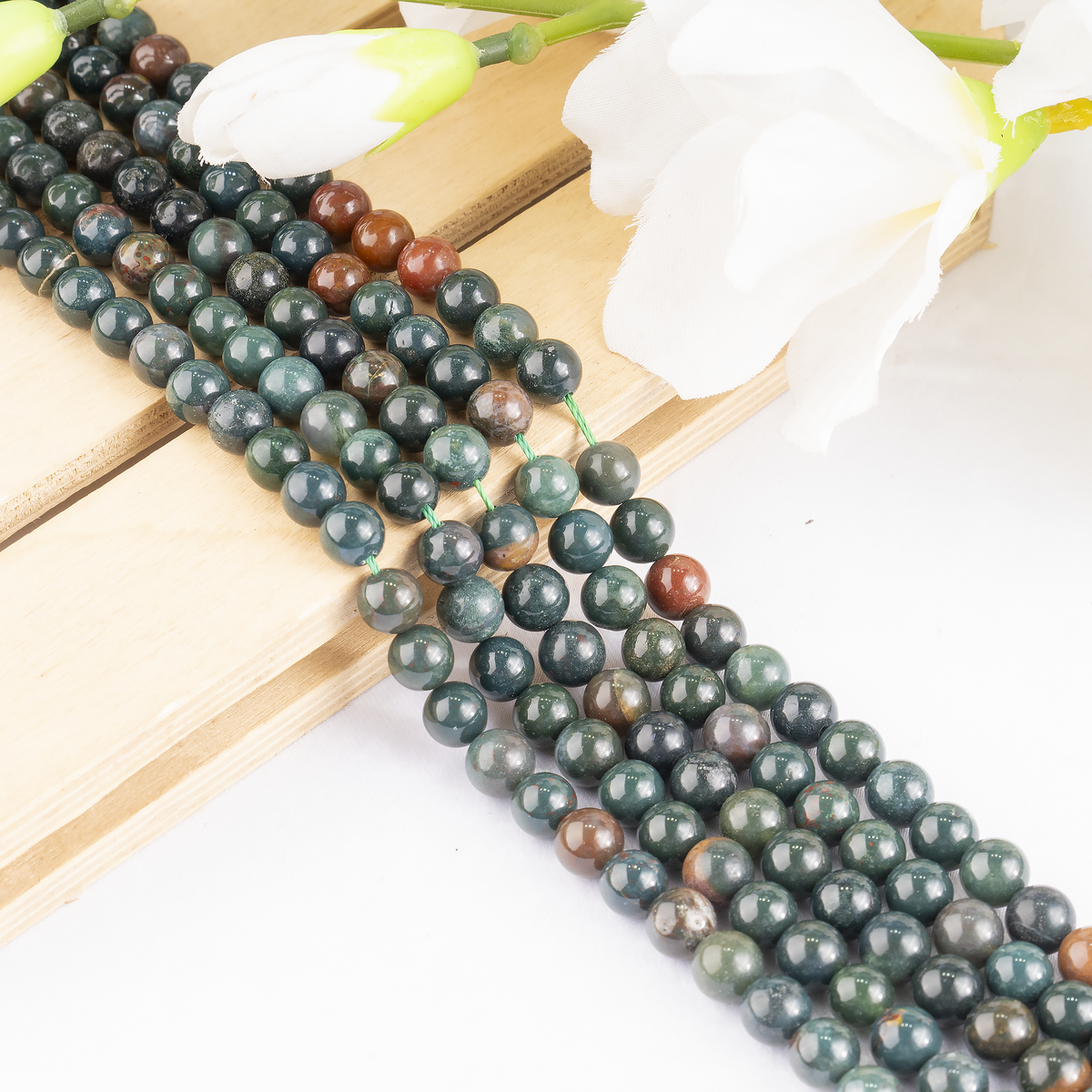 Bloodstone Beads, Natural Round Crystal Beads 4mm to 12mm