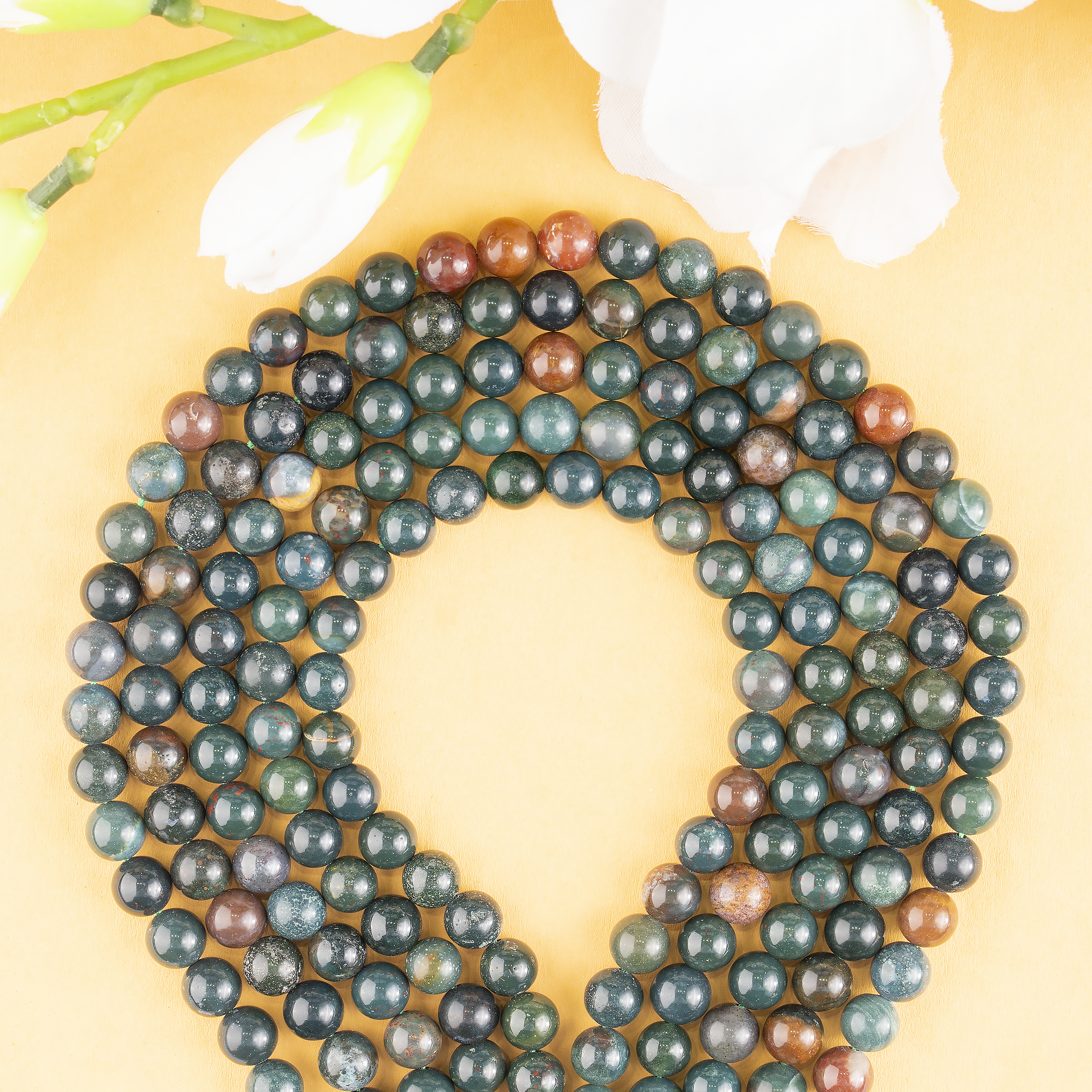 Bloodstone Beads, Natural Round Crystal Beads 4mm to 12mm DestGlow