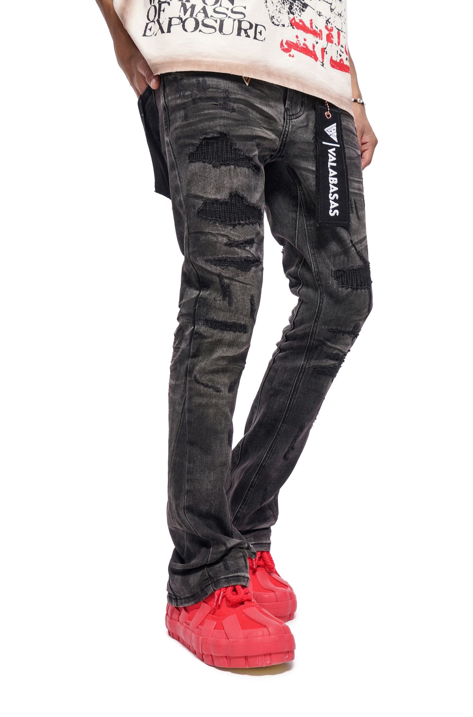 Valabasas Graft Stacked Jean - Grey Washed by Denim Exchange