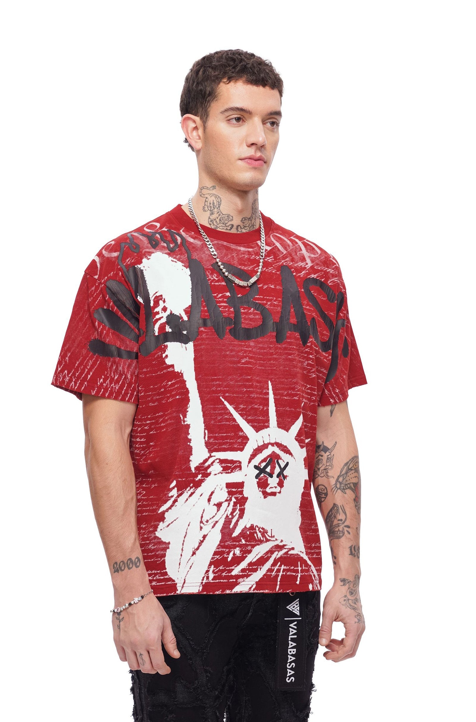 Valabasas Freedom Tee - Rustic Red by Denim Exchange