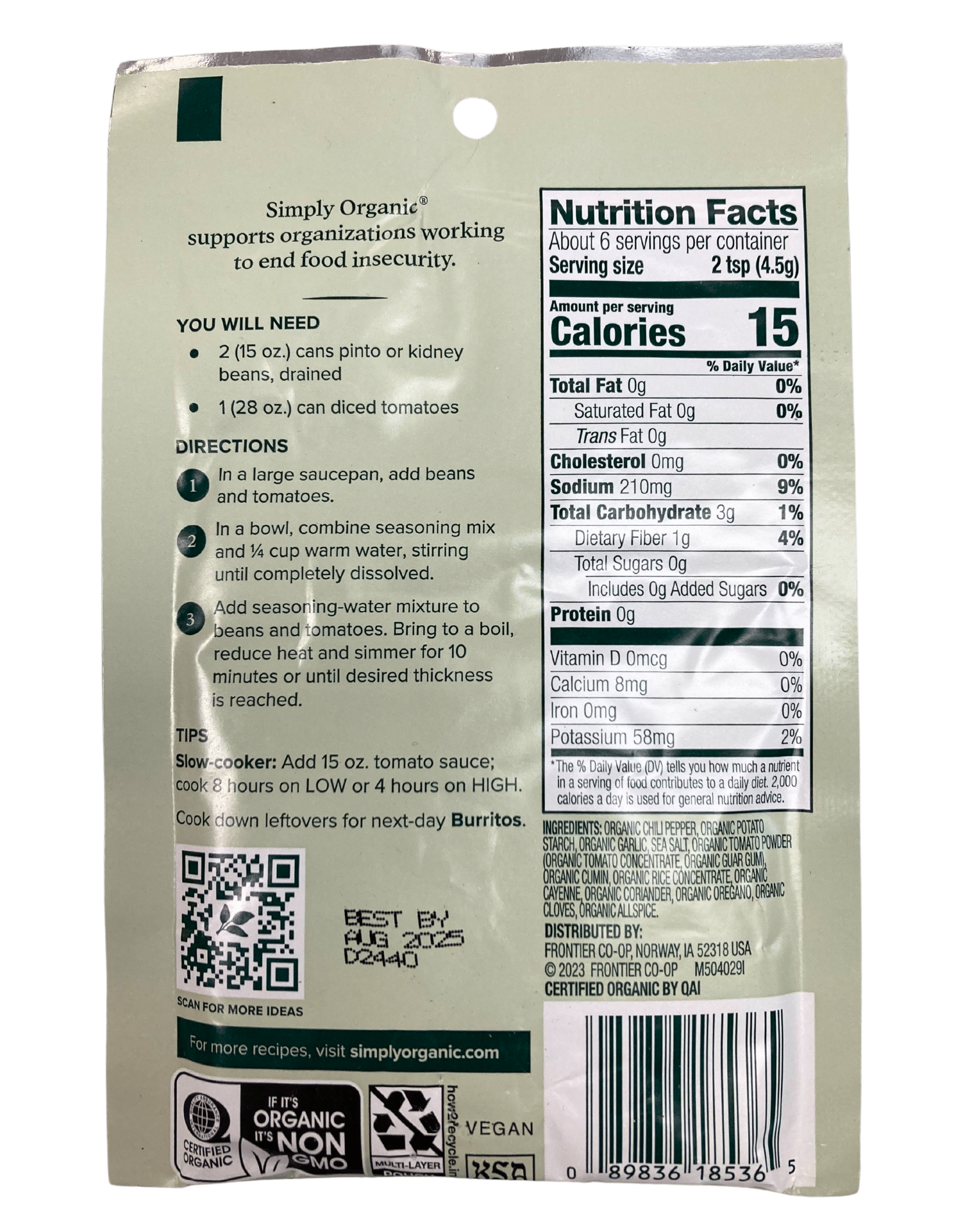 Chili Seasoning Mix, Vegetarian by Country Life Natural Foods