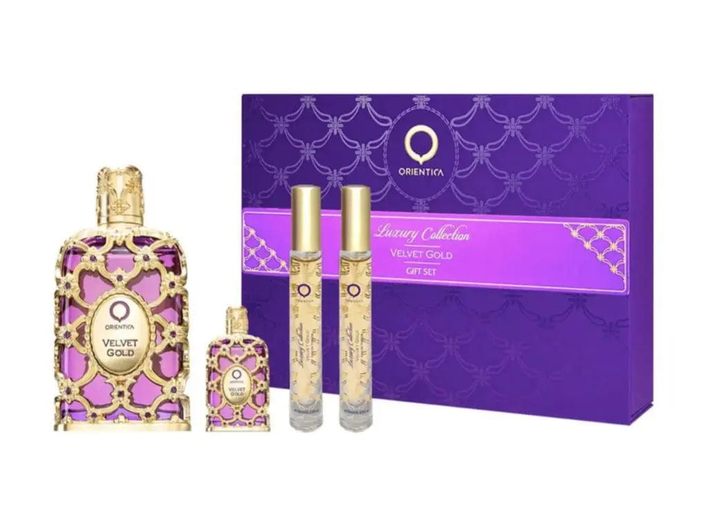 Velvet Gold By Orientica For Unisex 4Pcs Set EDP Spray by perfumesandrea