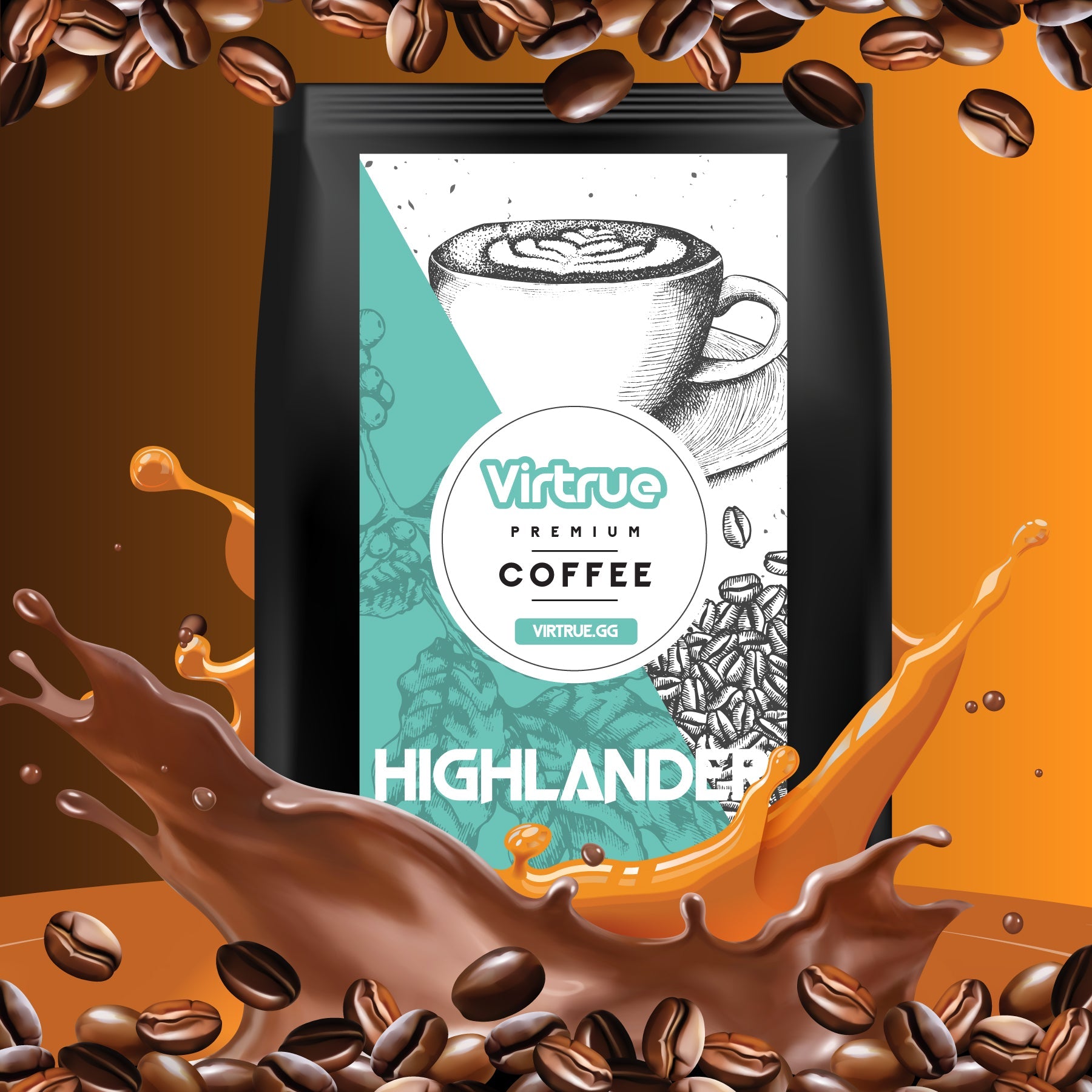 Highlander (Butterscotch, Caramel & Hazelnut) Flavored Coffee – 16oz | Virtrue Premium by Virtrue