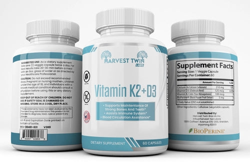 Vitamin D3 K2 Supplement - Bone Health, Heart & Immune Support