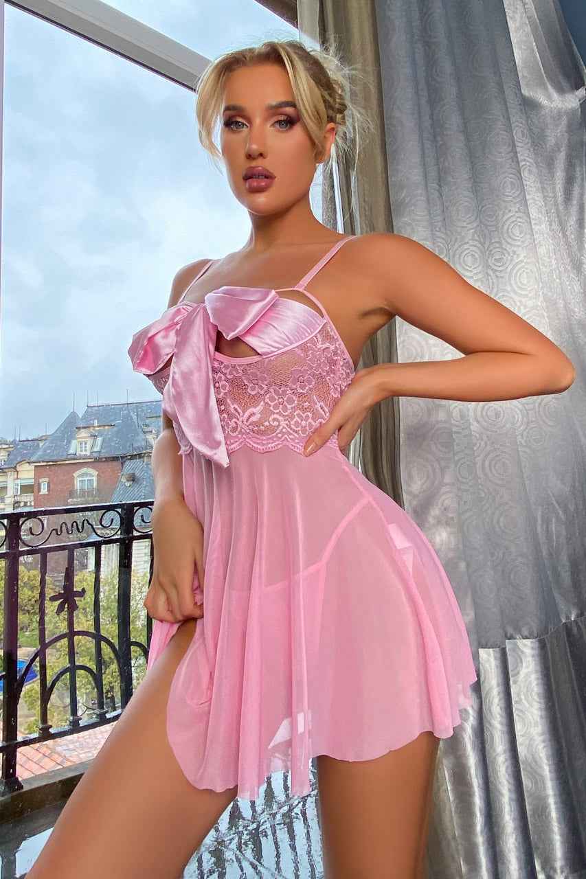 Plus Size Busty Bows Lingerie Babydoll