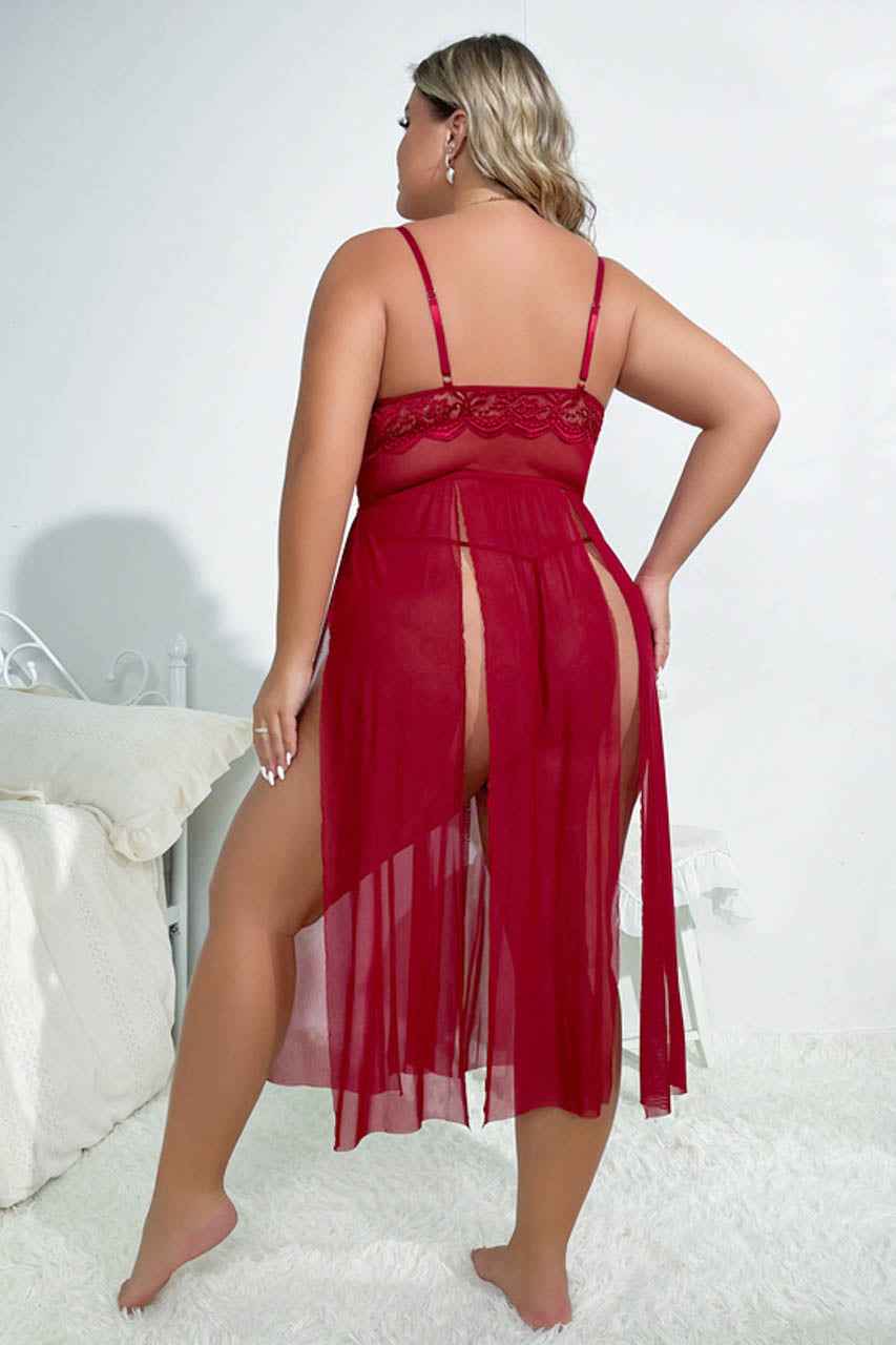 Plus Size Flyaway Split Babydoll