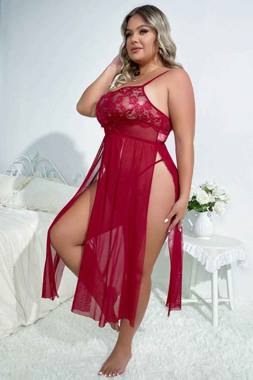Plus Size Flyaway Split Babydoll