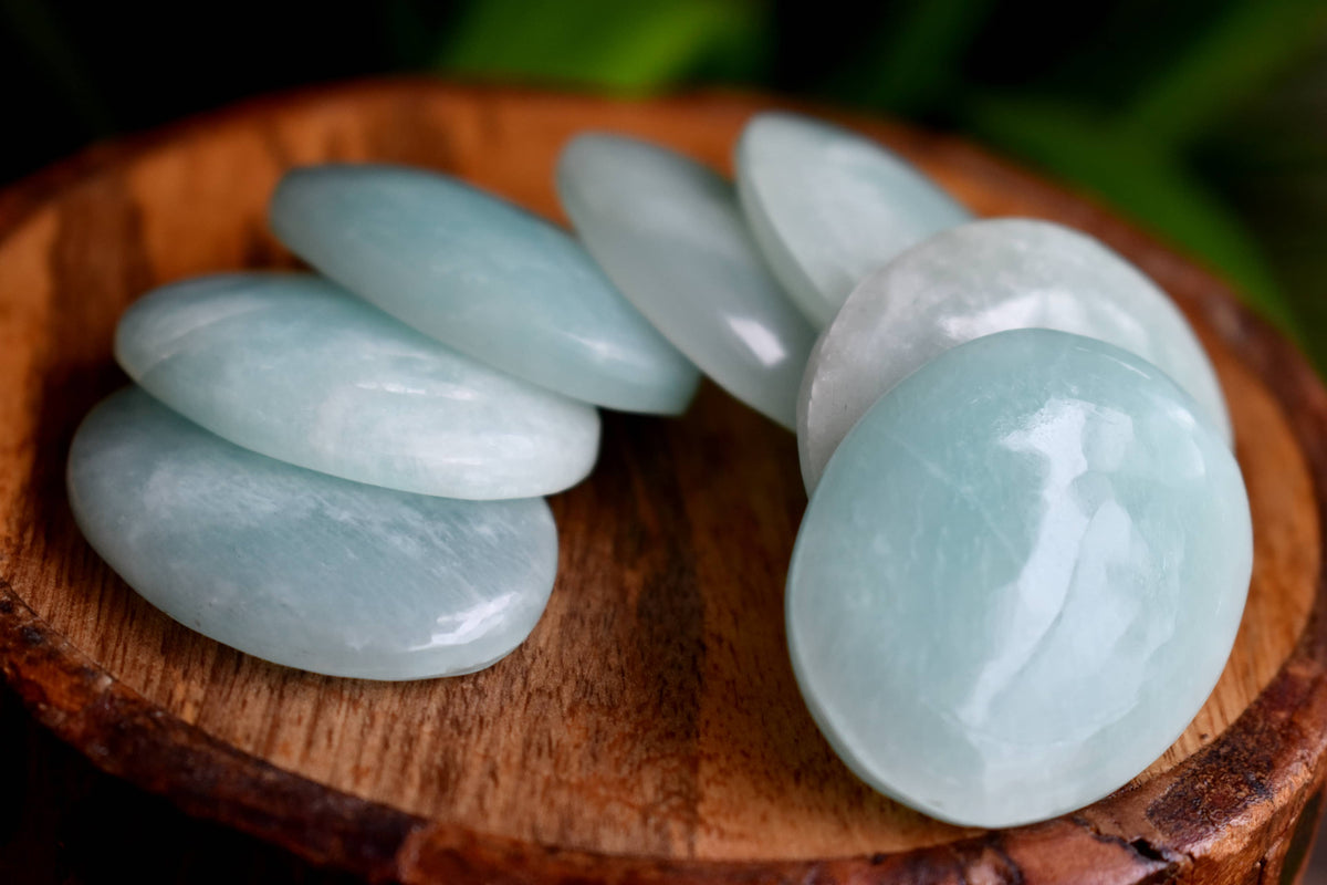 Amazonite Worry Stone for crystal healing (Pocket Palm Stone / Thumb Stone) DestGlow