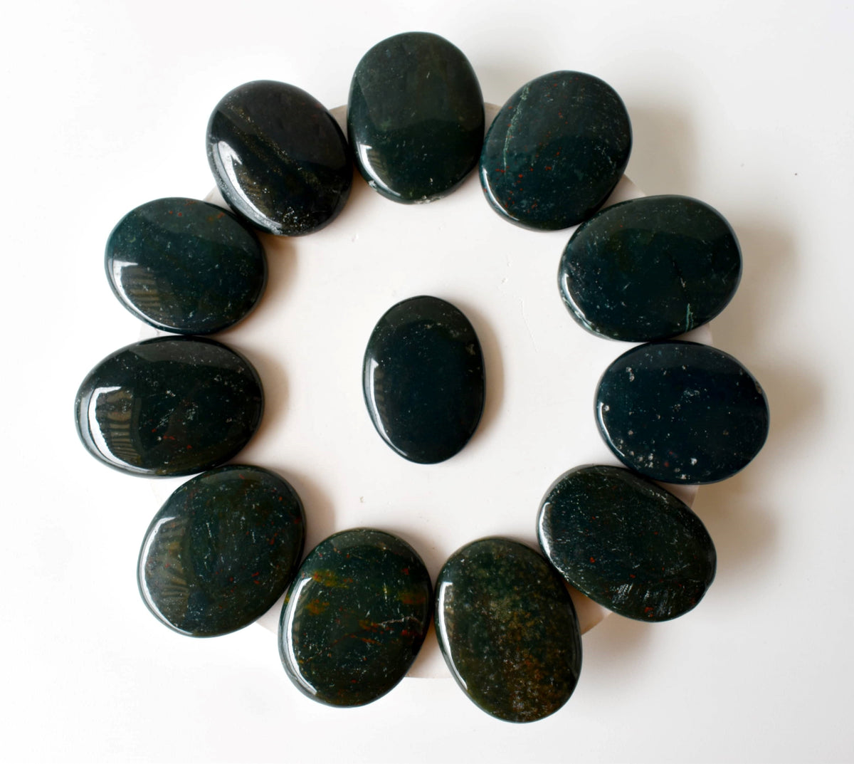 Bloodstone Worry Pocket Stones (Protection and Strength) DestGlow