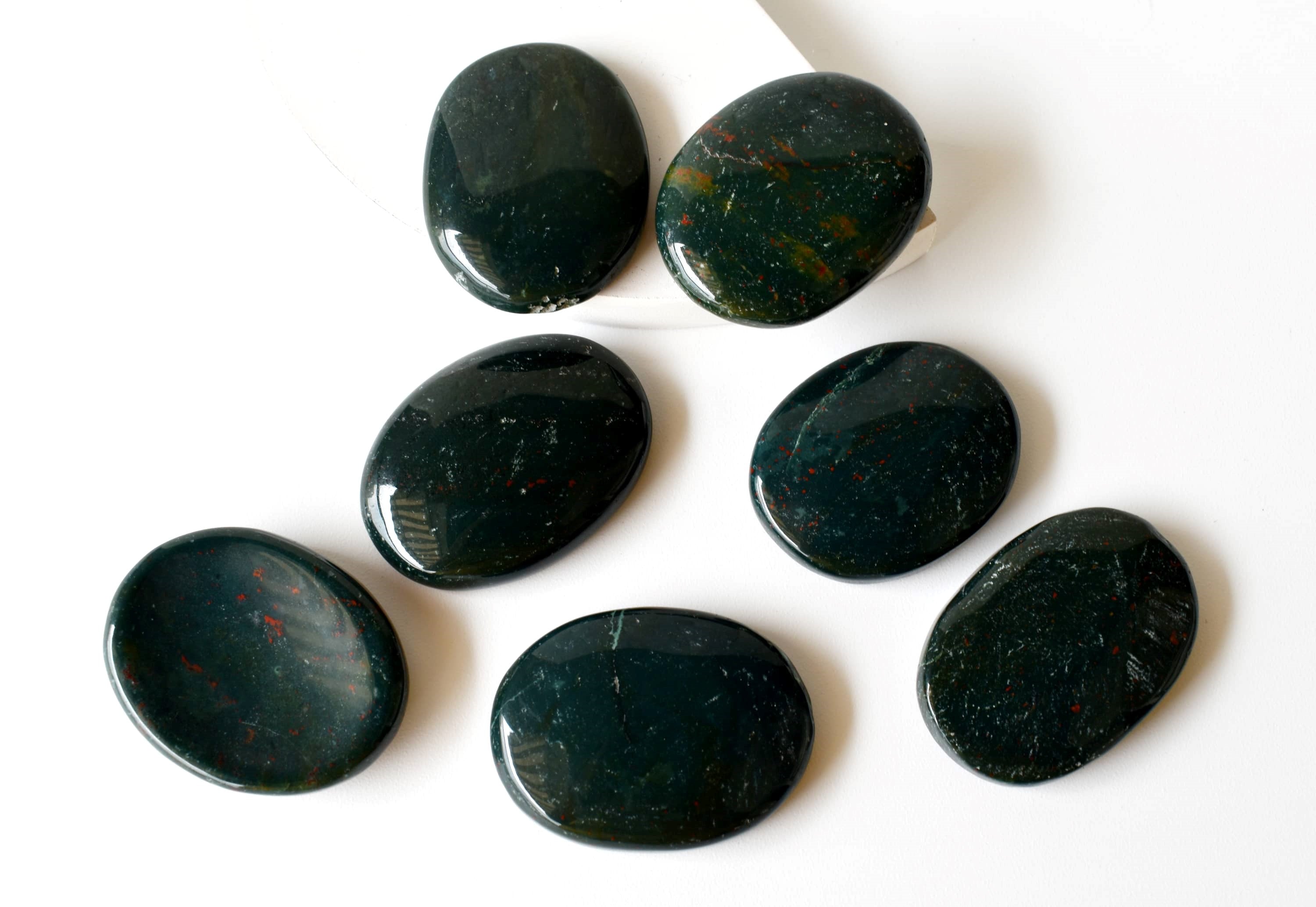 Bloodstone Worry Pocket Stones (Protection and Strength) DestGlow