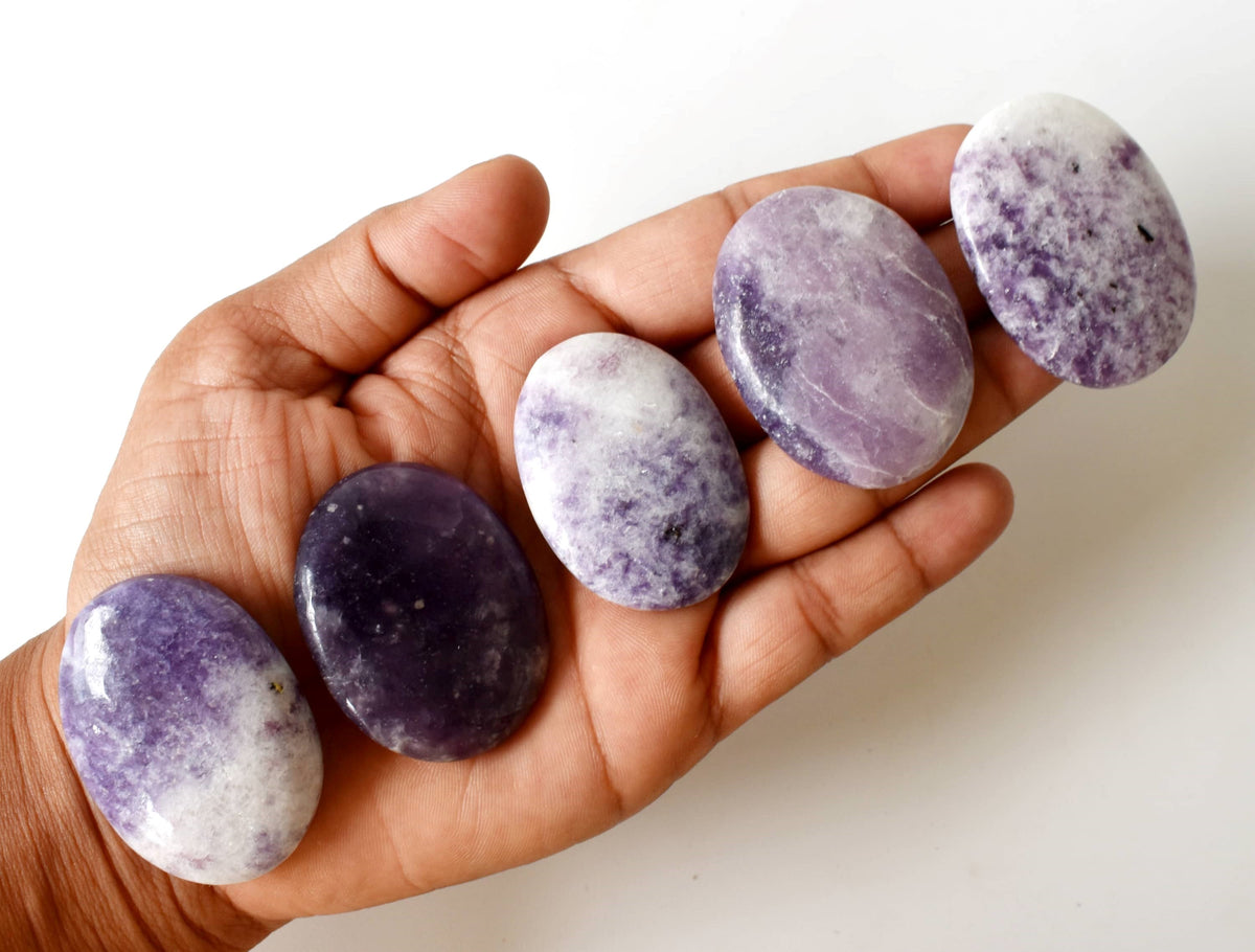 Lepidolite Pocket Stones (Joy and Relaxation) DestGlow