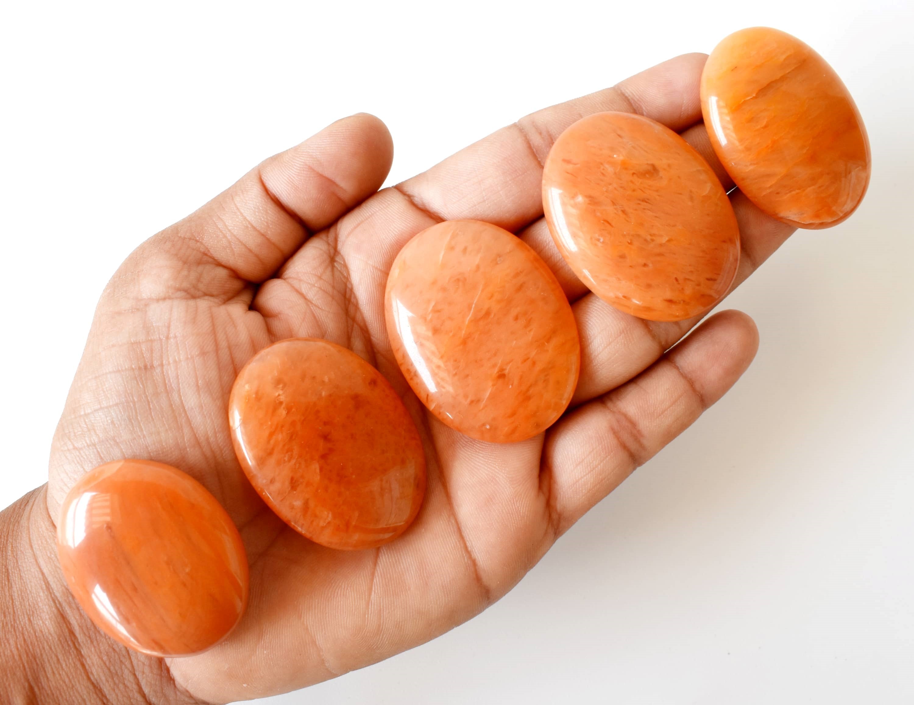 Orange Aventurine Pocket Stones (Longevity and Strength) DestGlow