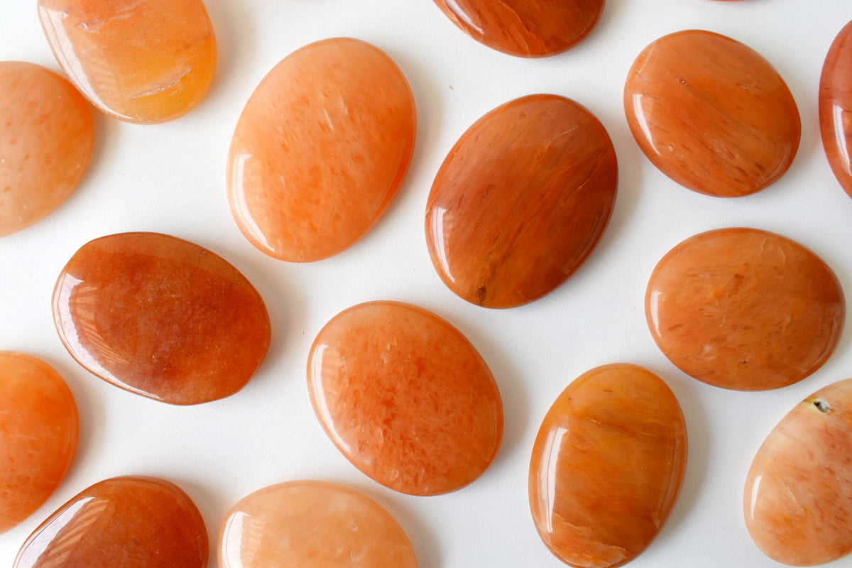 Orange Aventurine Pocket Stones (Longevity and Strength) DestGlow
